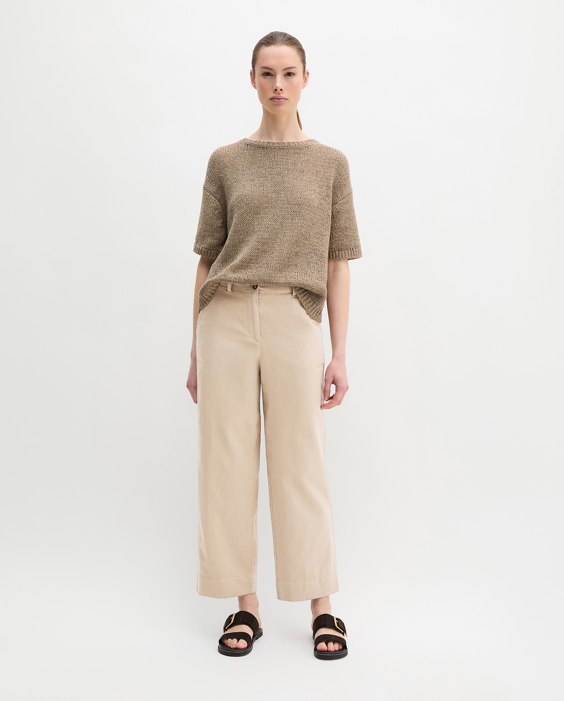MARC O'POLO - Pantalones rectos de mujer modelo Lande ancho en una mezcla de algodón orgánico, lyocell y lino.