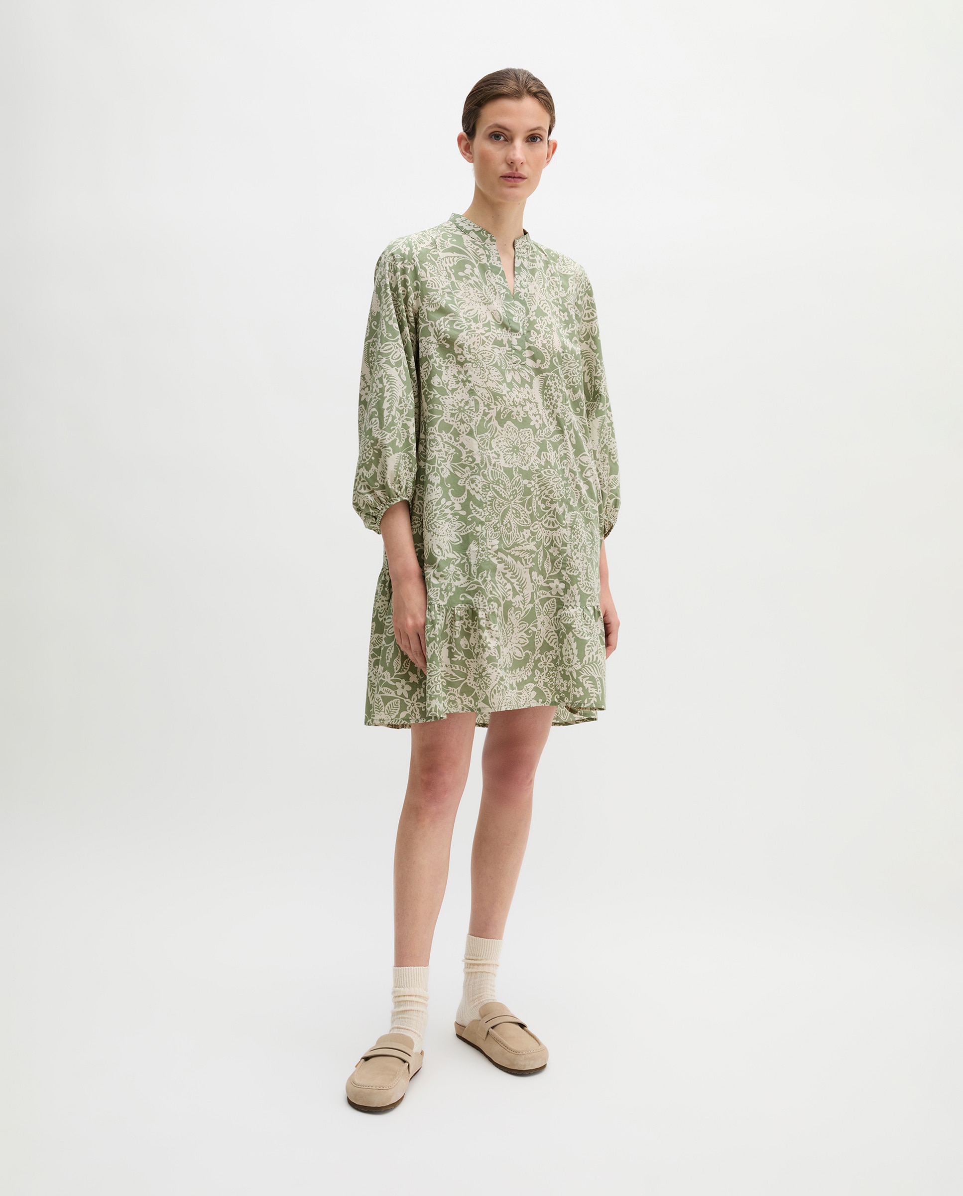 MARC O'POLO - Vestido de verano suelto de popelín claro estampado.