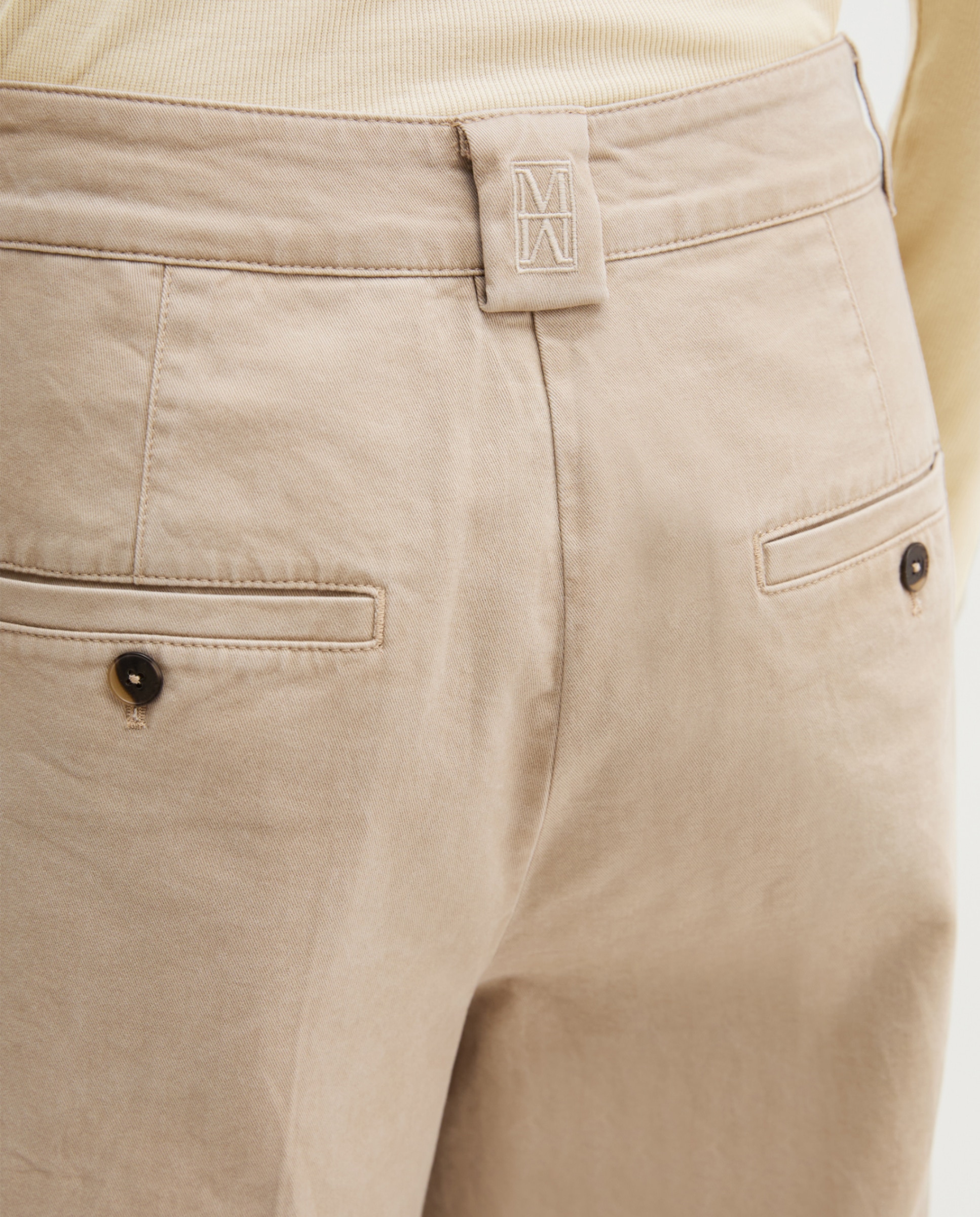 Pantalones anchos de mujer modelo Margo ancho de sarga de algodón ecológico - MARC  O'POLO - Beige Beige-4