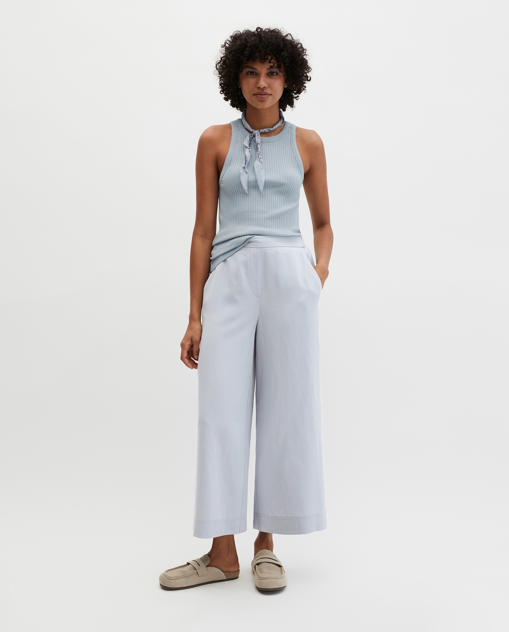 MARC O'POLO - Pantalones anchos de mujer modelo Margo ancho de una mezcla de lyocell y lino.