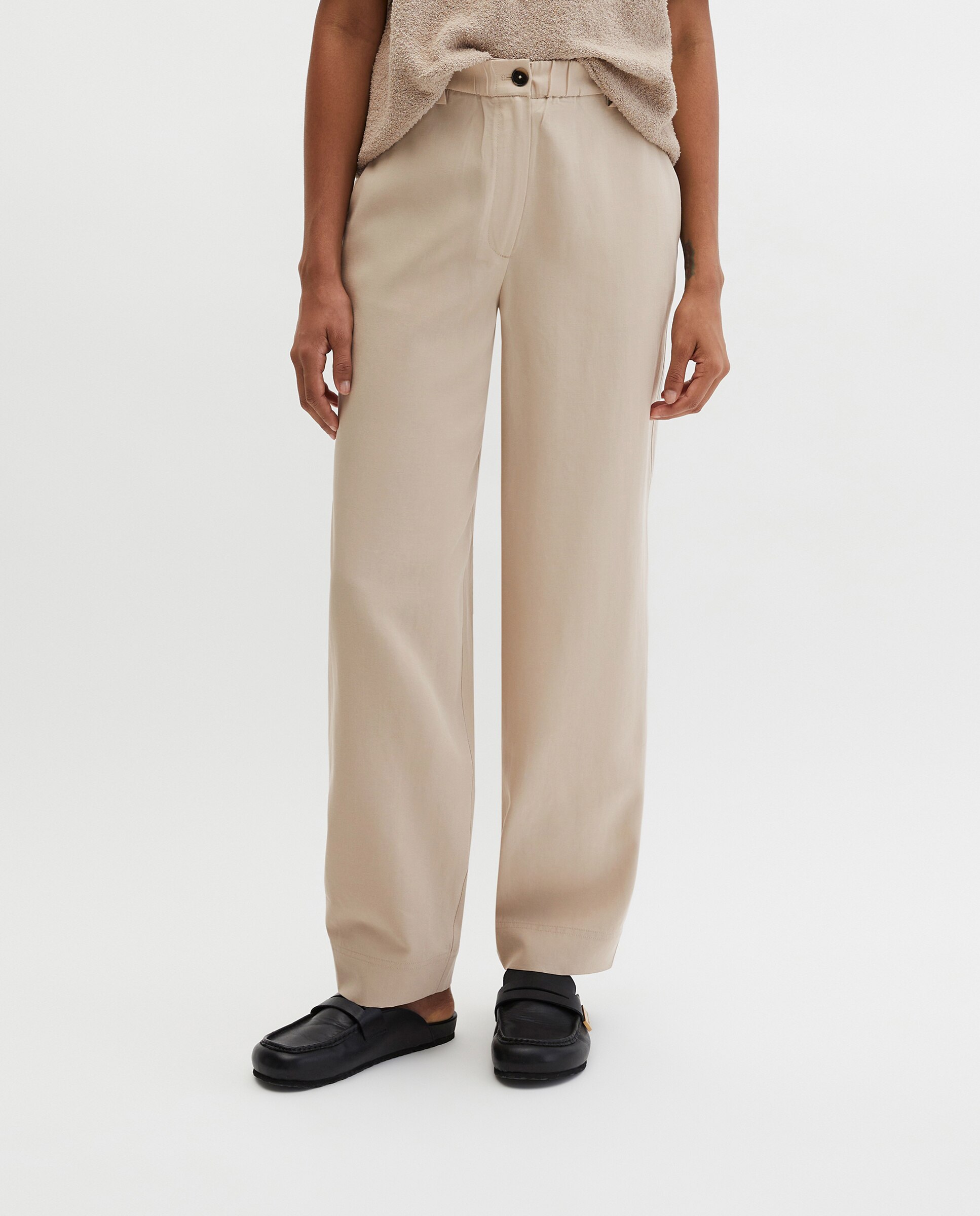 Pantalones rectos modelo Minu barrel de una mezcla de lyocell y lino - MARC  O'POLO - Beige Beige-3