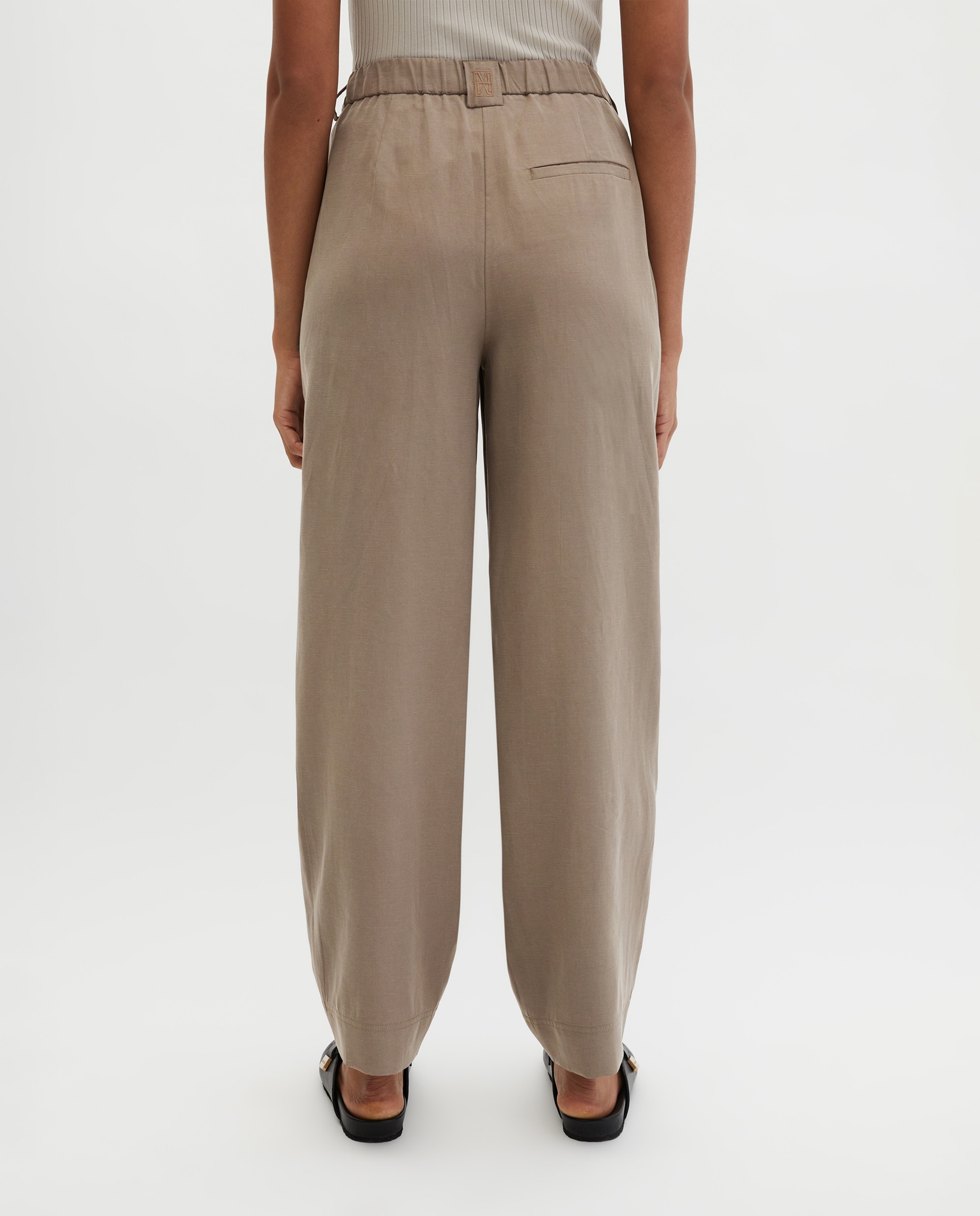 Pantalones rectos modelo Minu barrel de una mezcla de lyocell y lino - MARC  O'POLO - Marrón claro Marrón claro-2