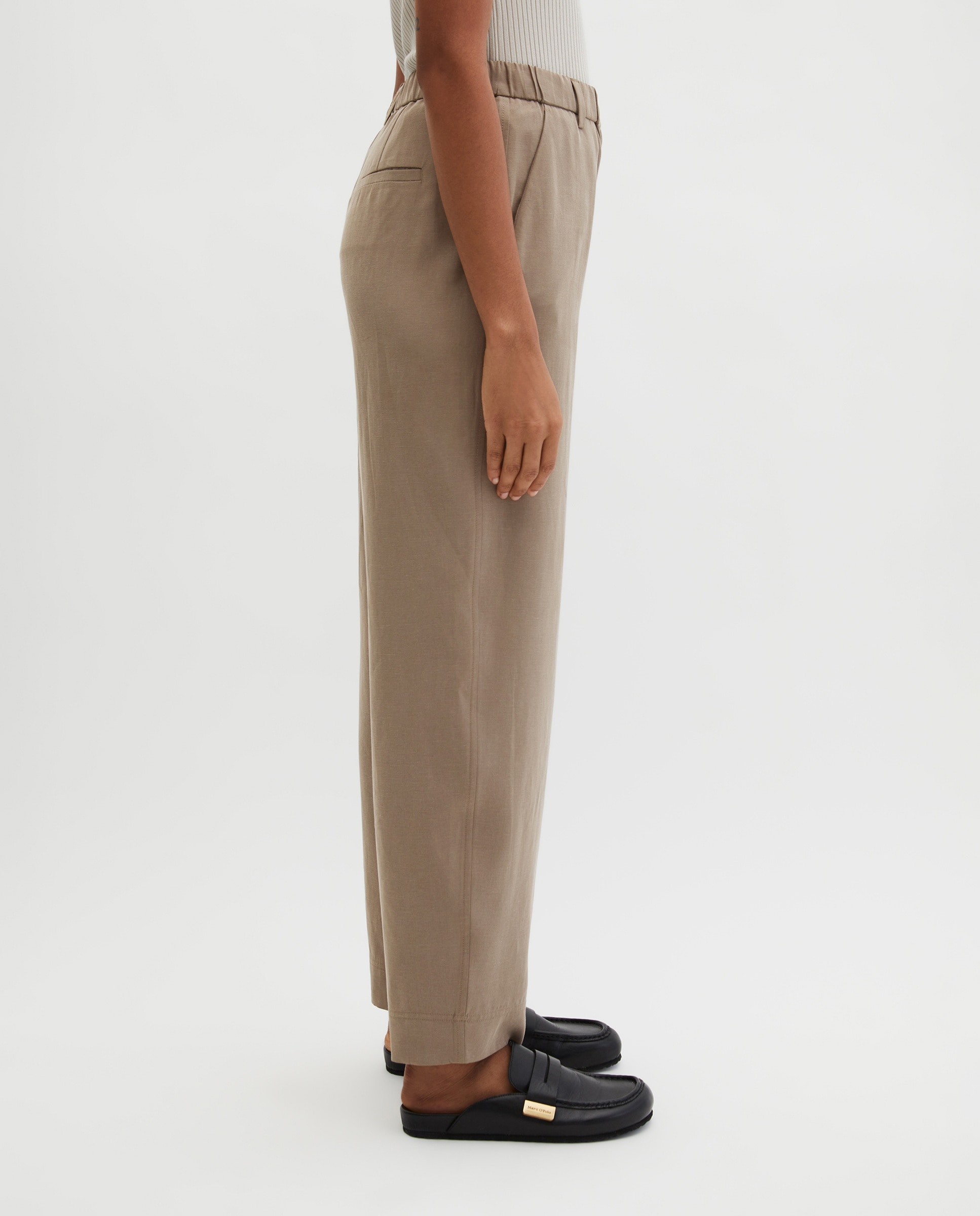 Pantalones rectos modelo Minu barrel de una mezcla de lyocell y lino - MARC  O'POLO - Marrón claro Marrón claro-5
