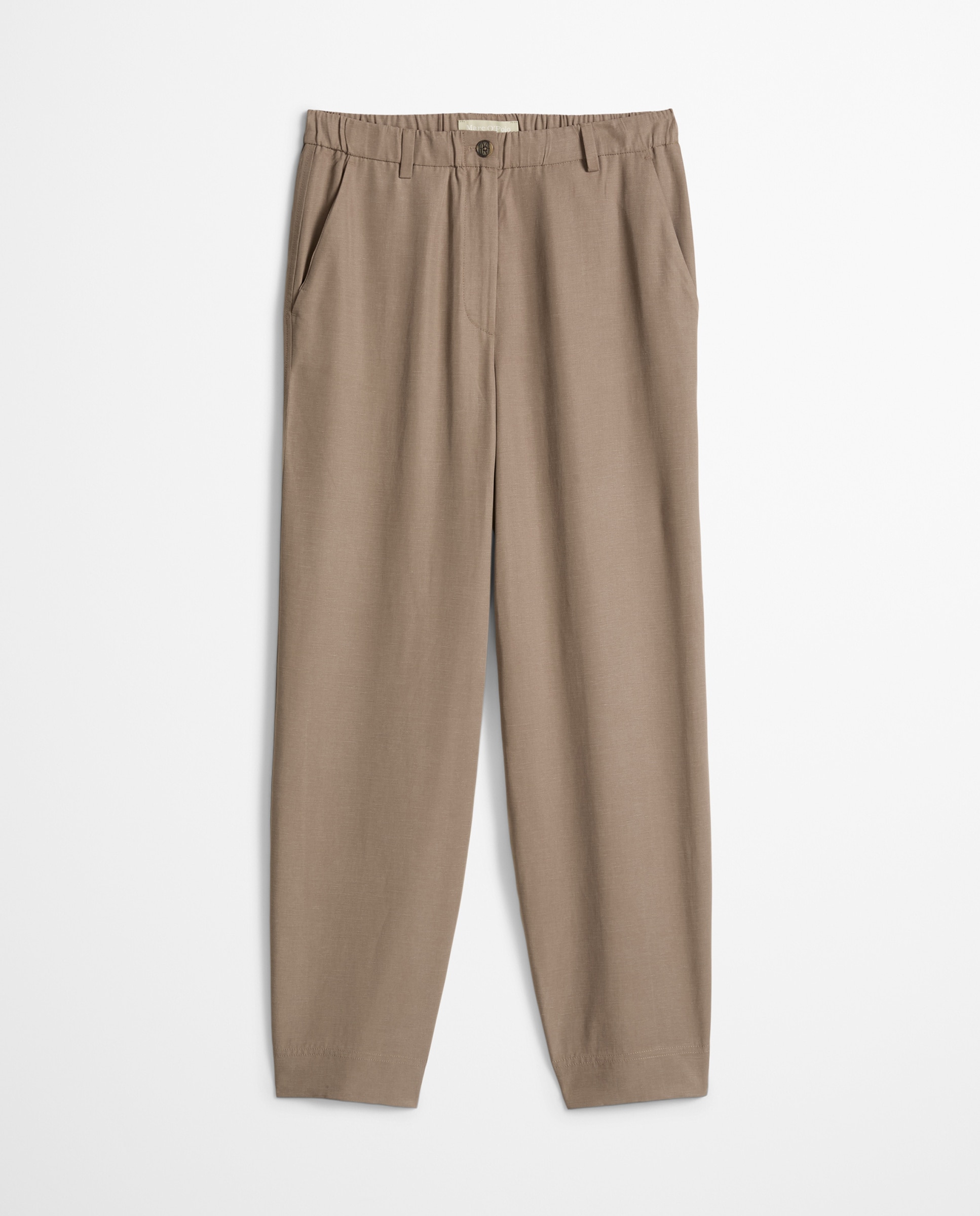Pantalones rectos modelo Minu barrel de una mezcla de lyocell y lino - MARC  O'POLO - Marrón claro Marrón claro-6