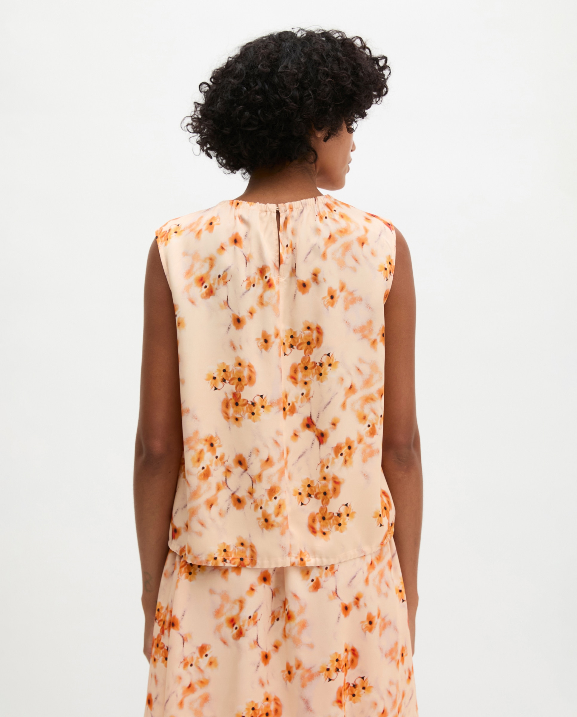 Blusa estampada sin mangas regular de lenzing™ ecovero™ - MARC  O'POLO - Naranja Naranja-2