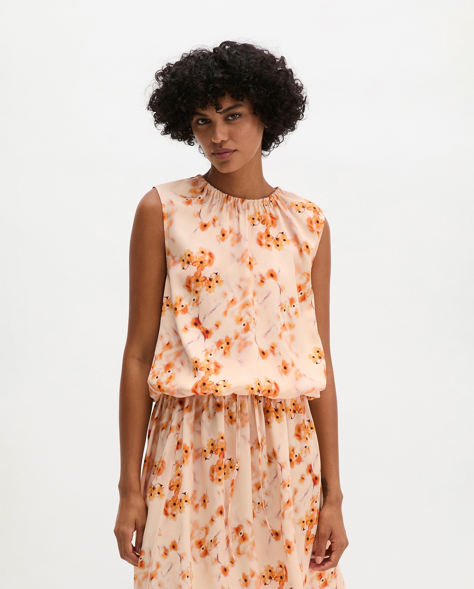 Blusa estampada sin mangas regular de lenzing™ ecovero™ - MARC  O'POLO - Naranja Naranja-3