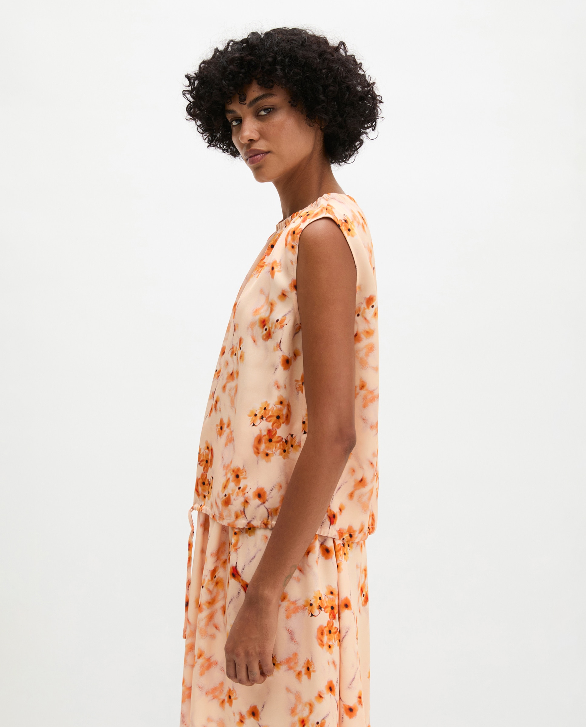 Blusa estampada sin mangas regular de lenzing™ ecovero™ - MARC  O'POLO - Naranja Naranja-5