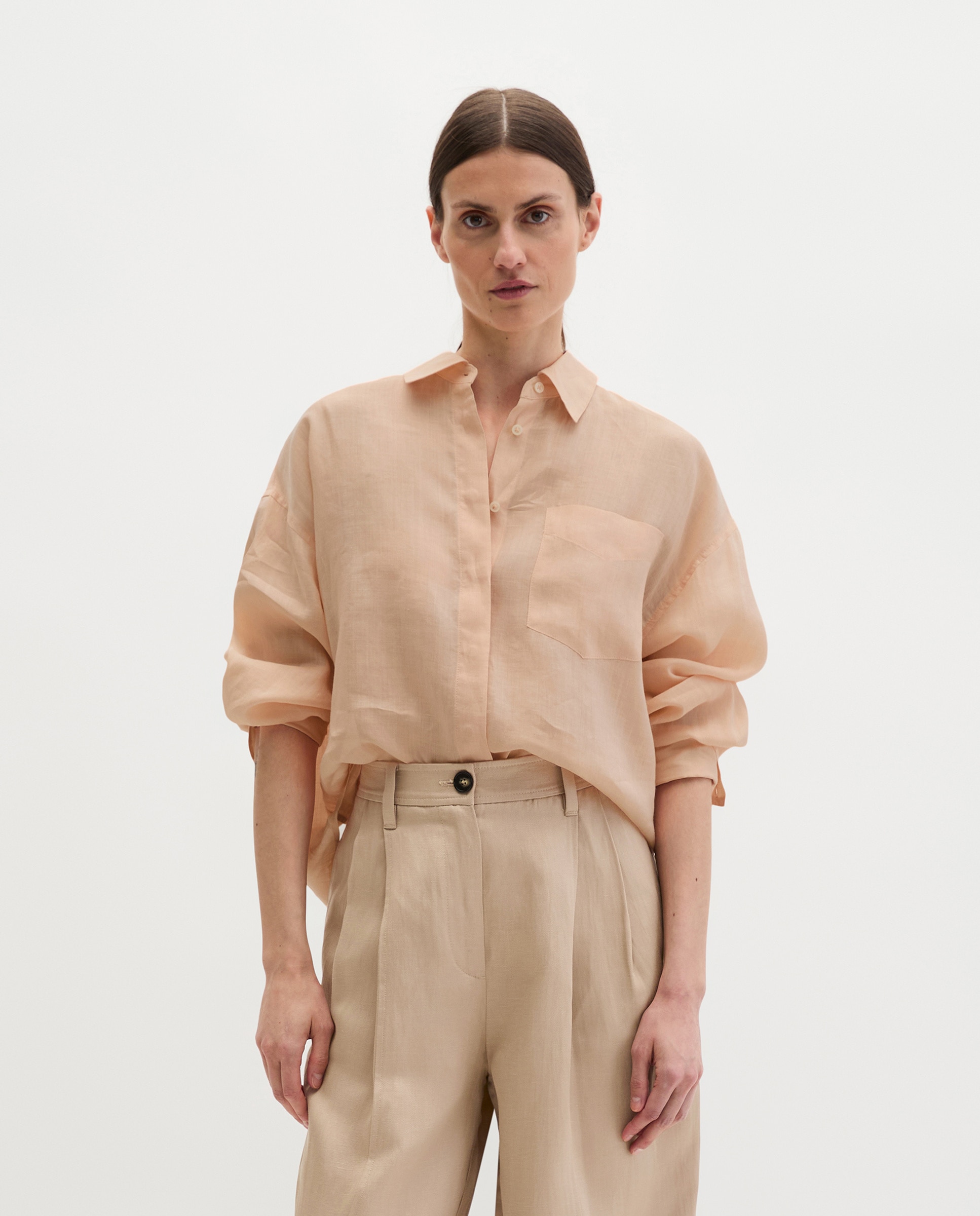 Blusa regular de suave fibra de ramio - MARC  O'POLO - Naranja Naranja-3