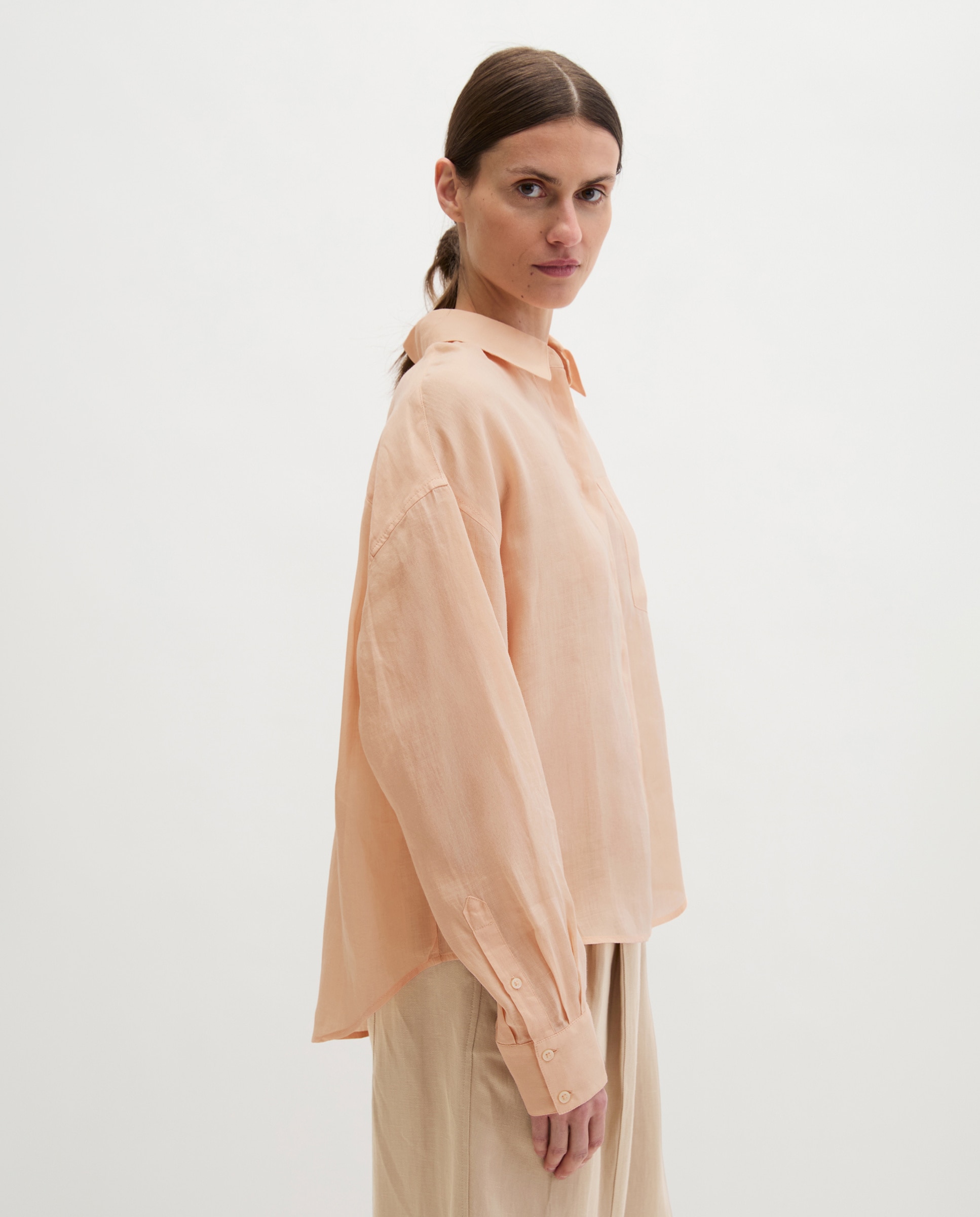 Blusa regular de suave fibra de ramio - MARC  O'POLO - Naranja Naranja-5
