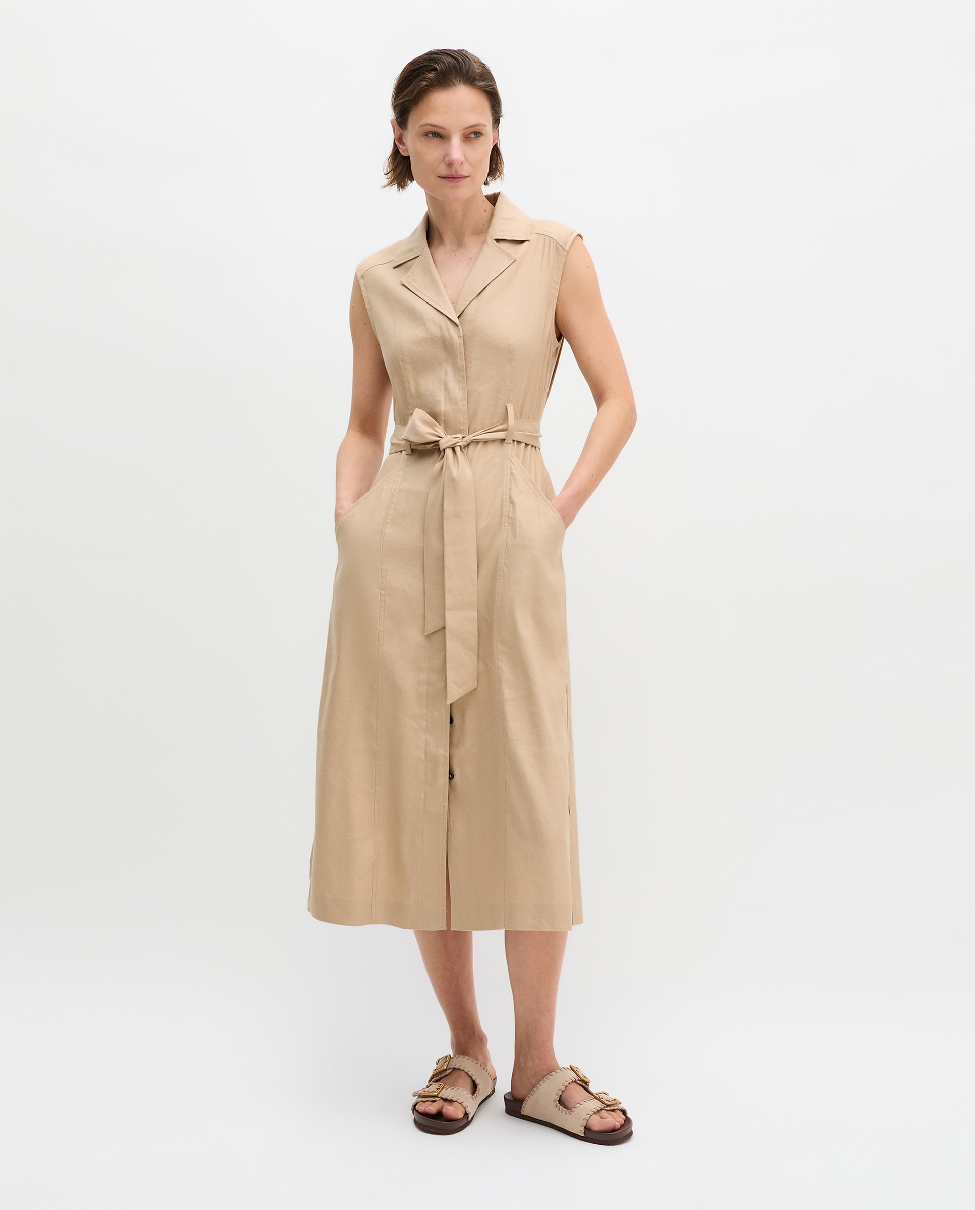 MARC O'POLO - Vestido sin mangas regular de viscosa lino stretch.
