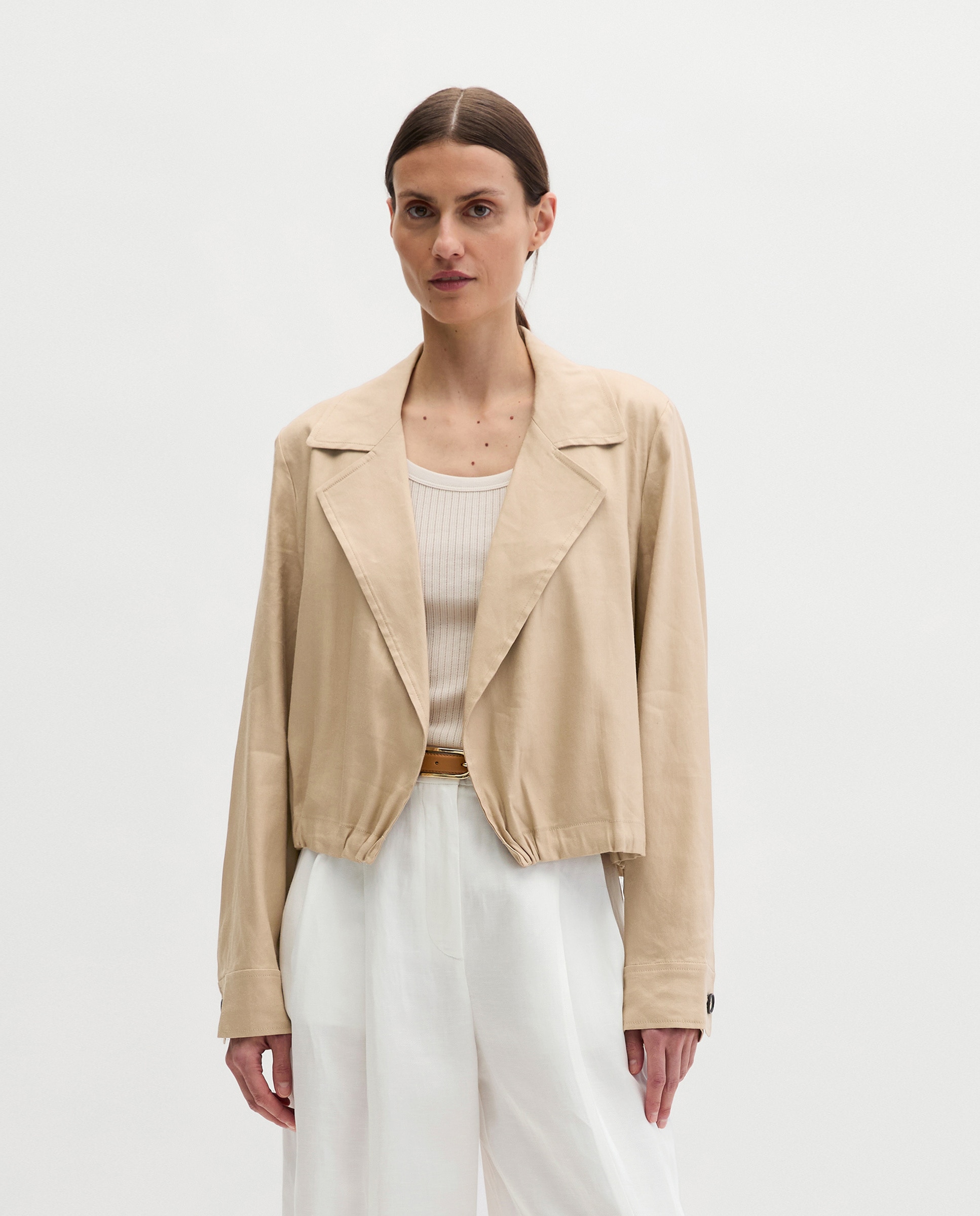 MARC O'POLO - Chaqueta interior relajada de viscosa lino stretch.