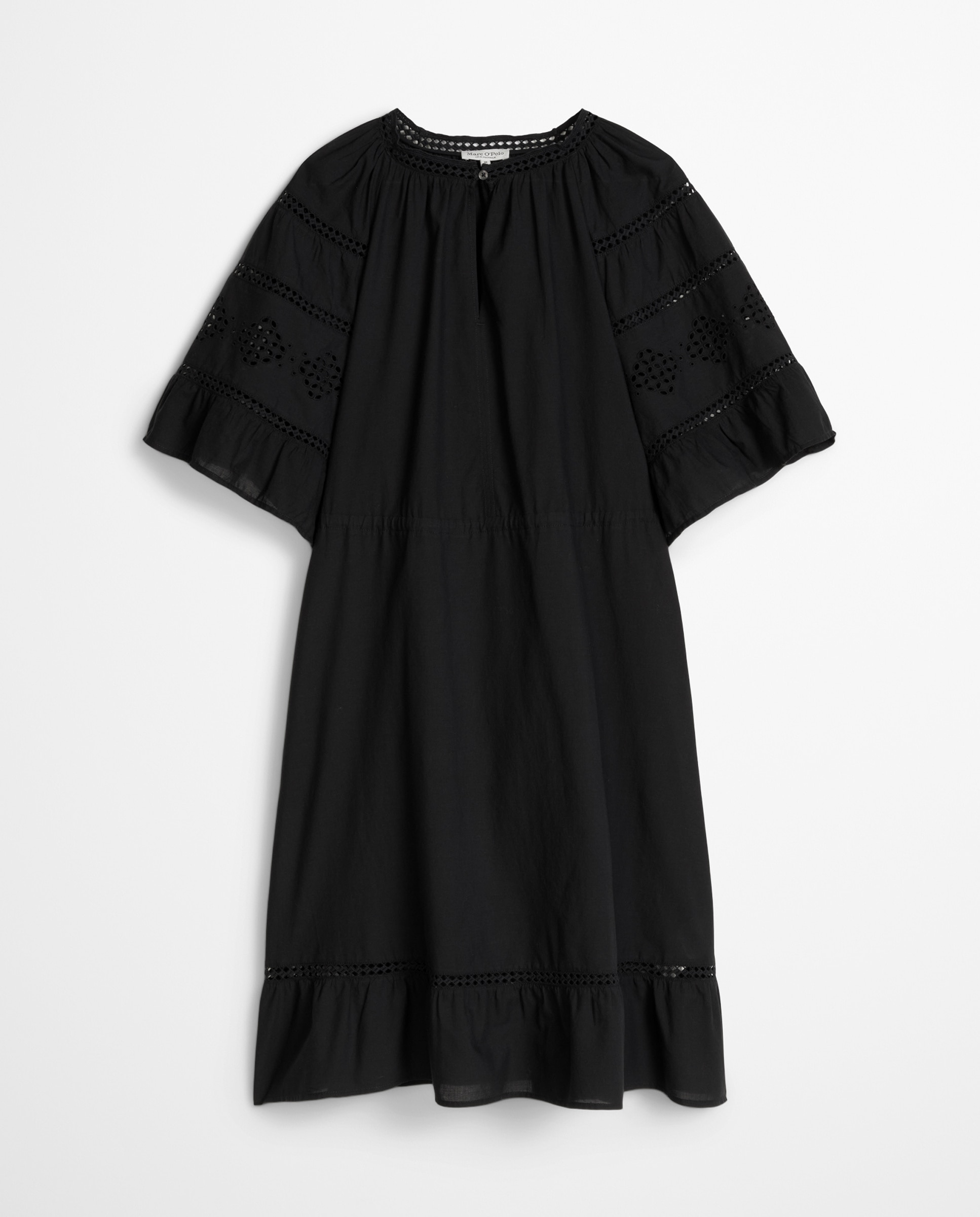 Vestido boho de estilo folclórico suelto de gasa de algodón bordada - MARC  O'POLO - Negro Negro-6