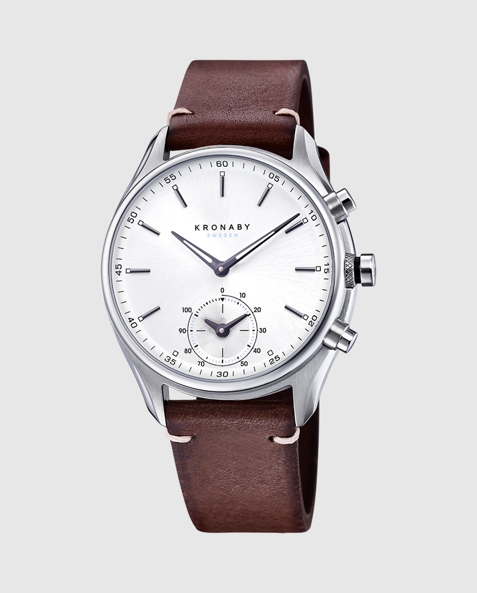 Smartwatch de hombre s0714 1 sekel de piel marrón
