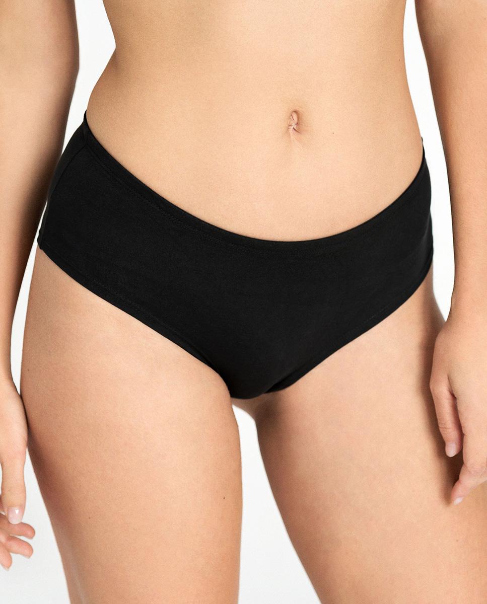 Braga hipster lisa de algodón orgánico - Bread & Boxers - Negro Negro-3