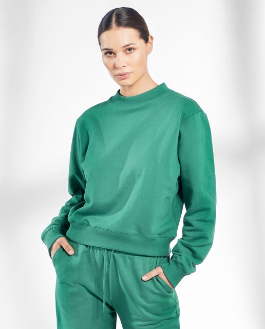Imagen 0 de Sudadera de mujer sin capucha con estampado liso