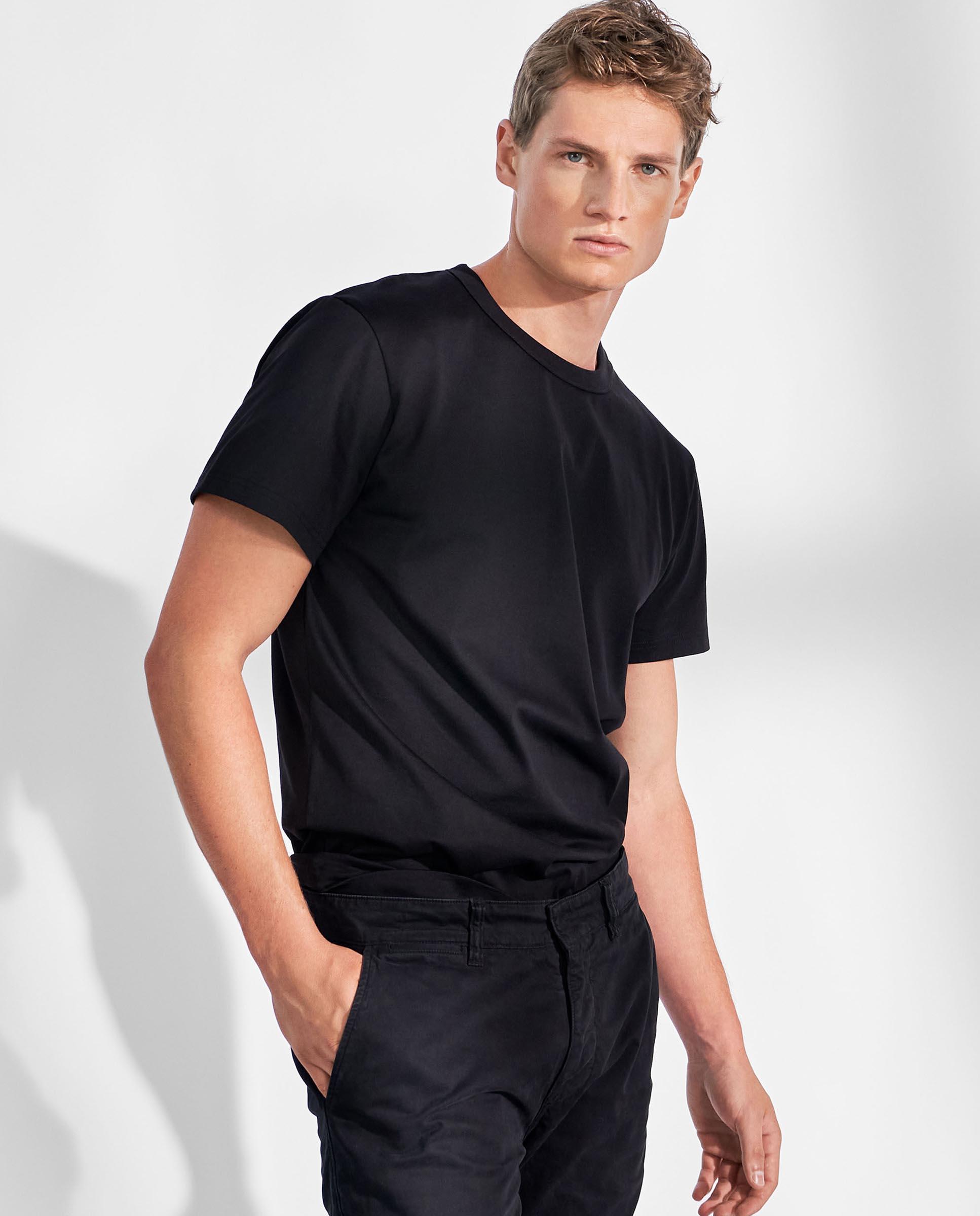 Bread & Boxers - Camiseta de hombre con cuello redondo y lisa.