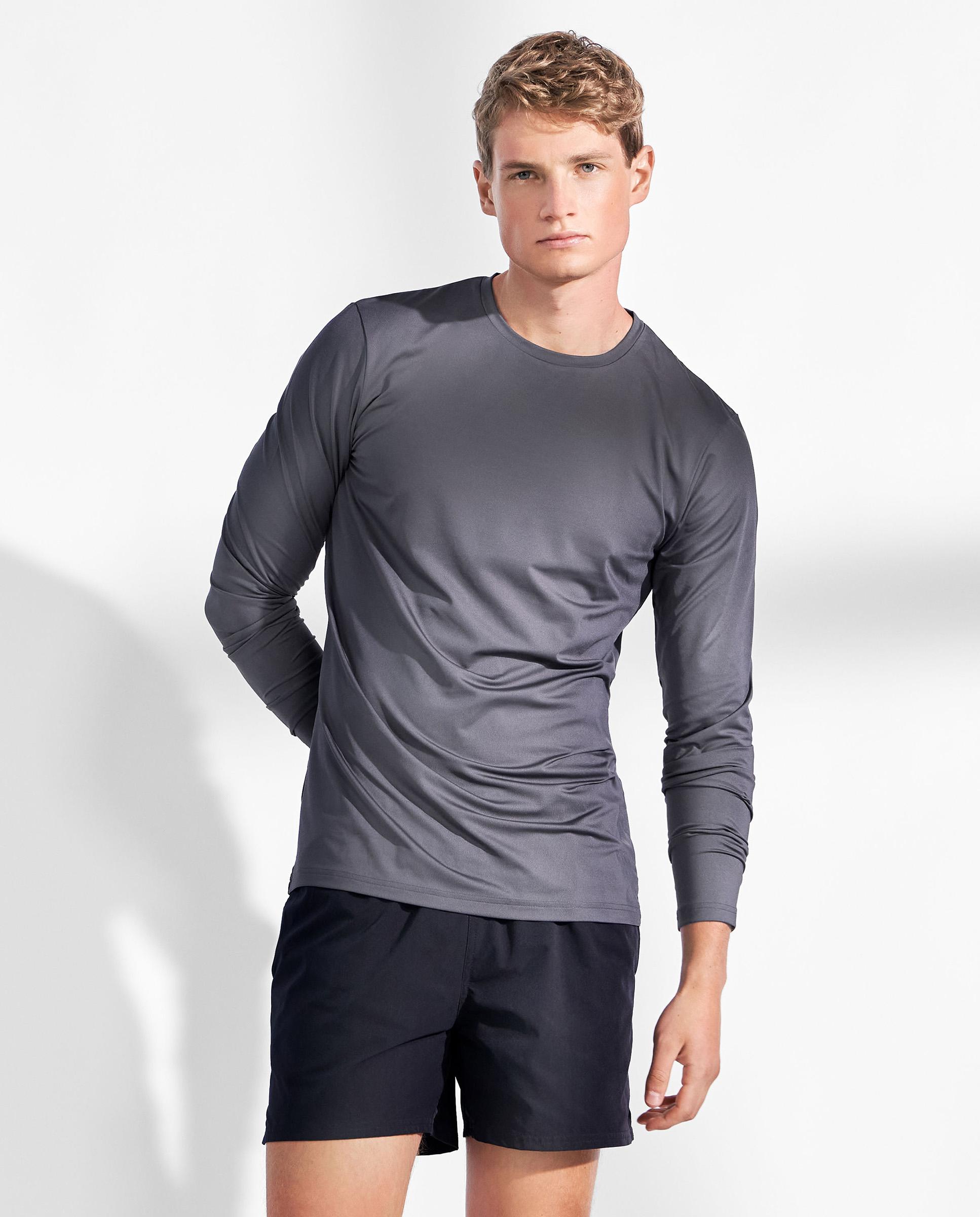 Bread & Boxers - Camiseta de hombre deportiva de manga larga lisa.