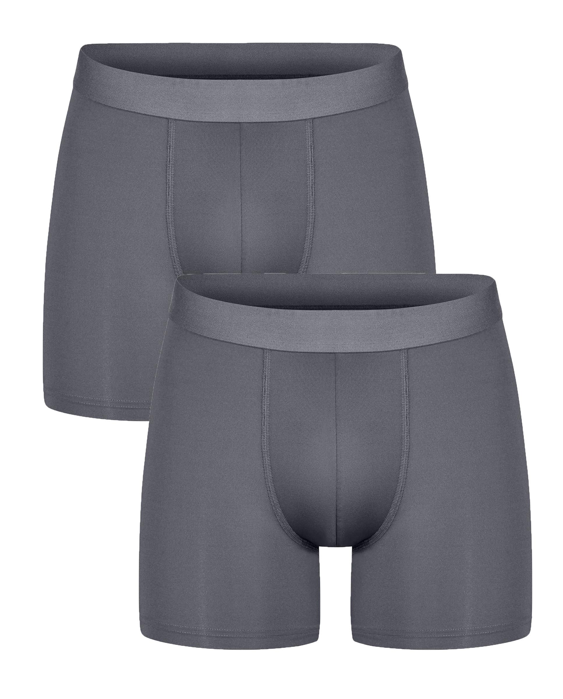 Boxers Compridos Long John de Algodão Orgânico em Cinzento-escuro Cinzento-escuro-1