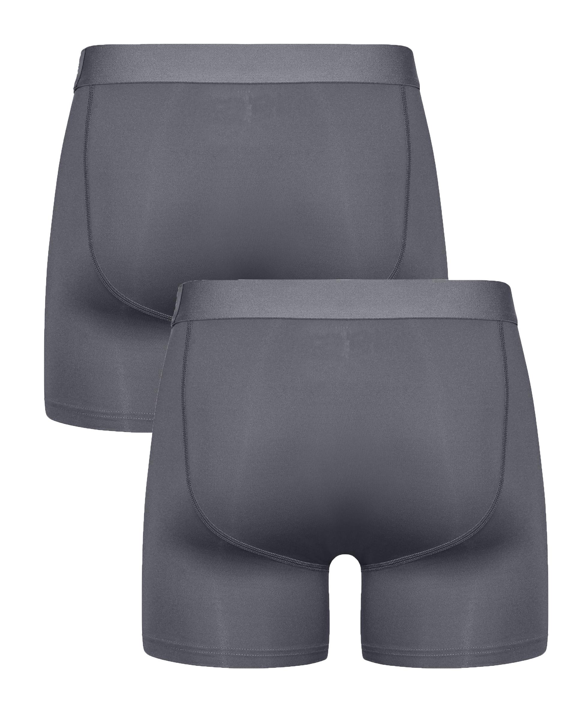 Boxers Compridos Long John de Algodão Orgânico em Cinzento-escuro Cinzento-escuro-2
