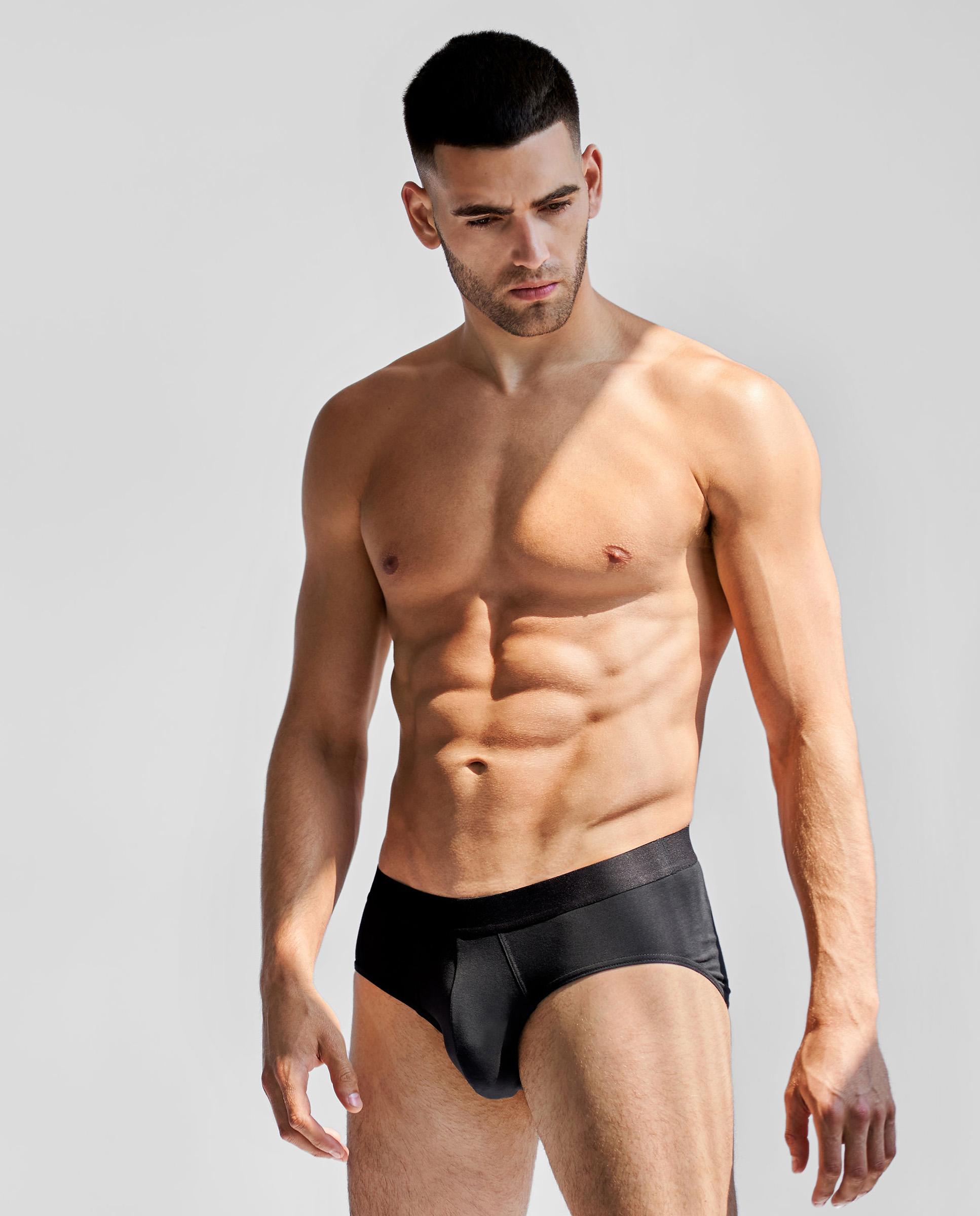 Imagen 0 de Pack de 3 slips de hombre algodón orgánico liso Negro