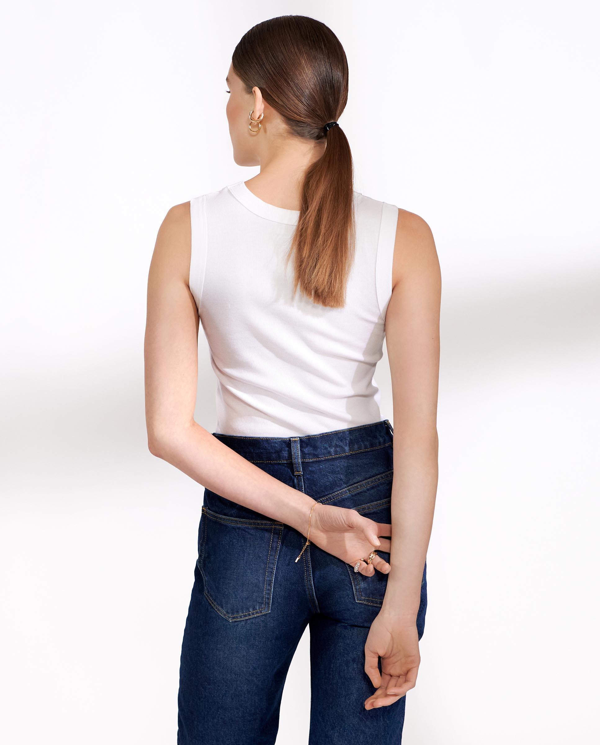 Camiseta de mujer de tirantes en algodón orgánico - Bread & Boxers - Blanco Blanco-2