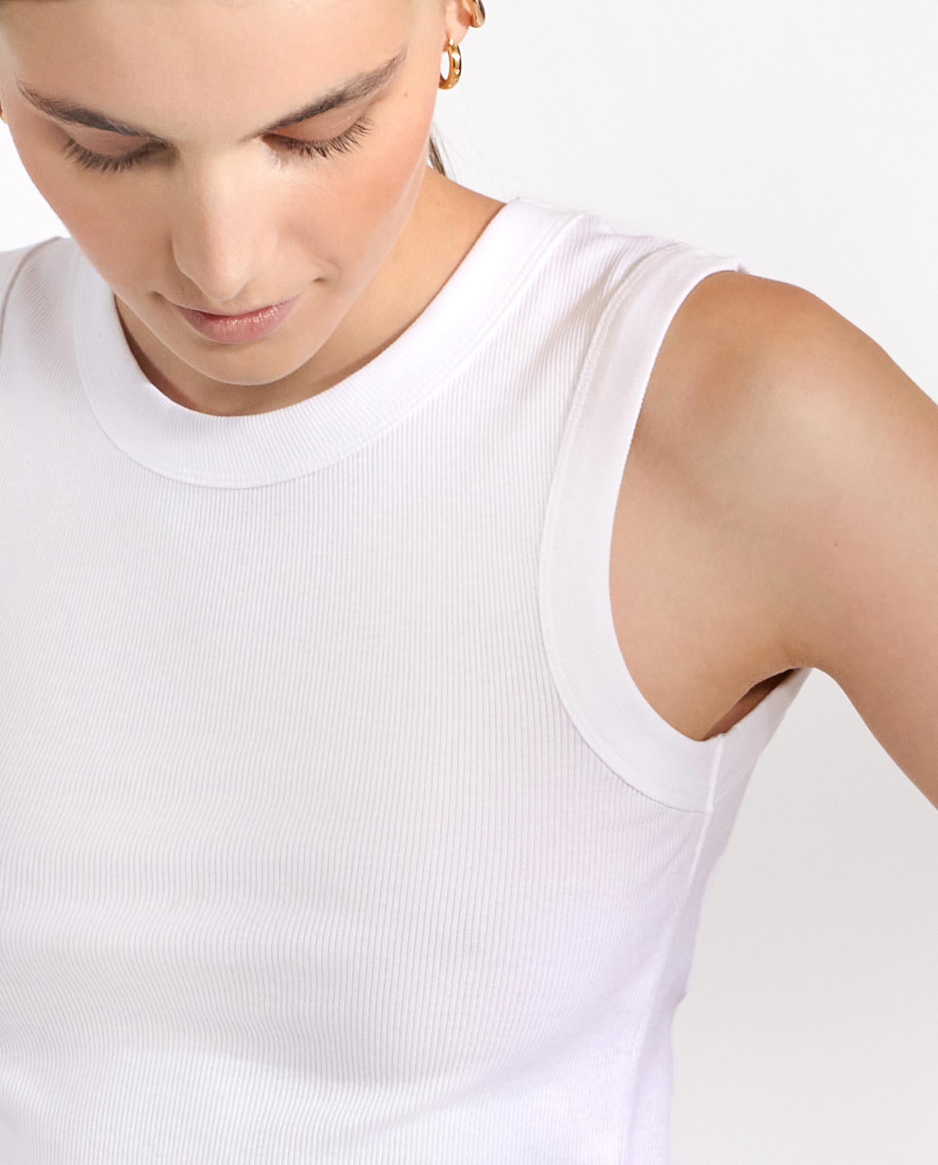 Camiseta de mujer de tirantes en algodón orgánico - Bread & Boxers - Blanco Blanco-4