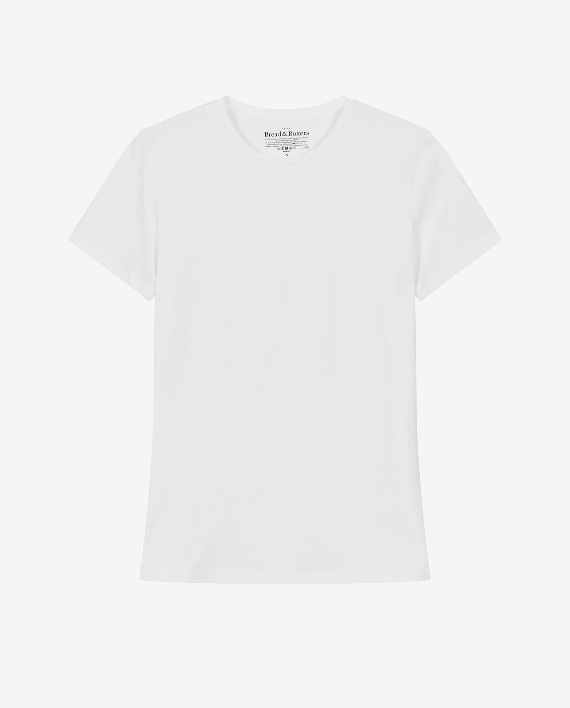 Imagen 4 de Camiseta interior básica de mujer de algodón orgánico de manga corta - Bread & Boxers - Blanco Blanco