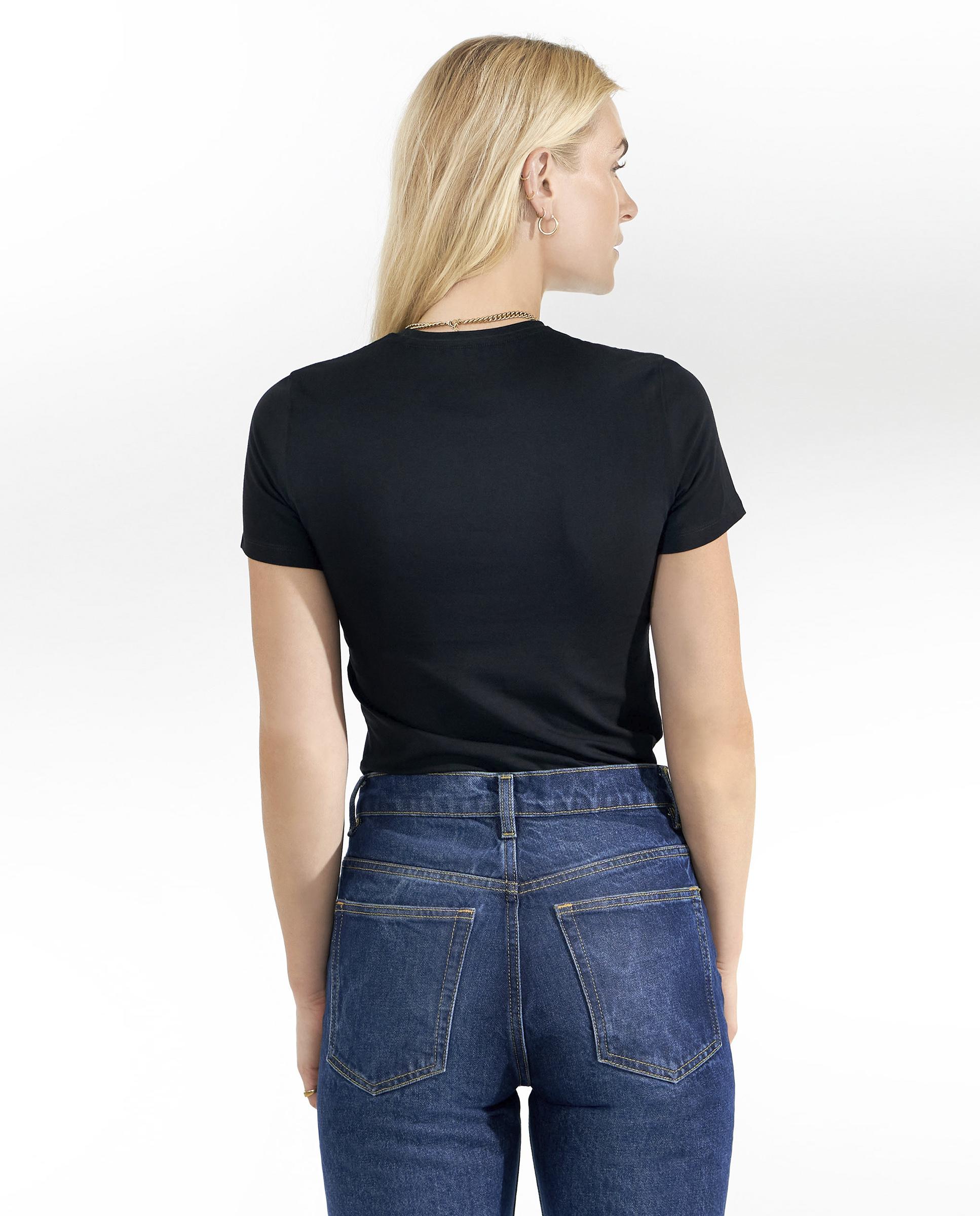 Imagen 2 de Camiseta interior básica de mujer de algodón orgánico de manga corta - Bread & Boxers - Negro Negro