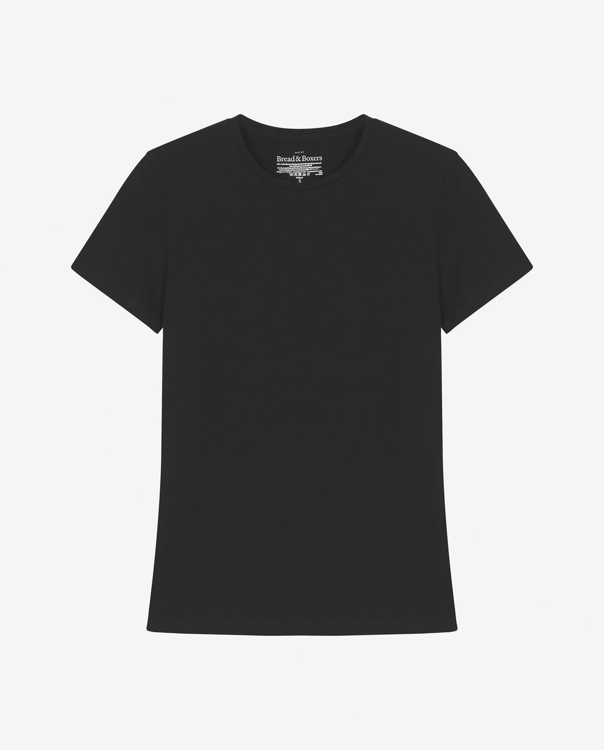 Imagen 4 de Camiseta interior básica de mujer de algodón orgánico de manga corta - Bread & Boxers - Negro Negro