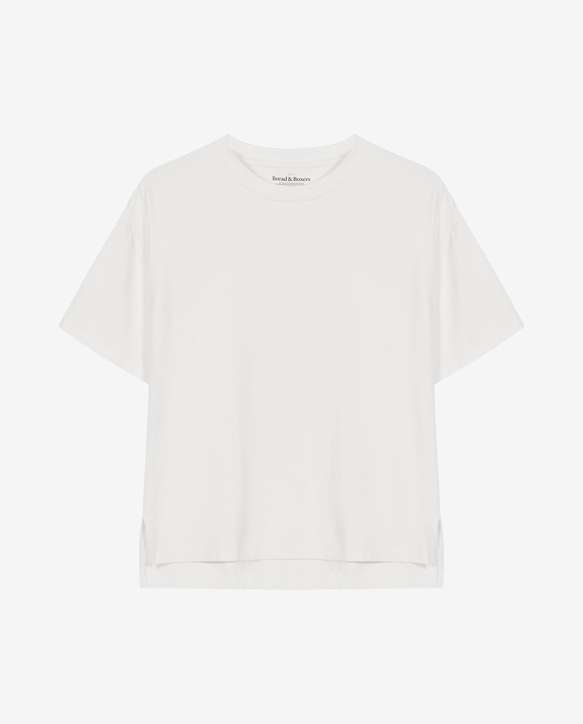 Camiseta interior básica de mujer manga corta soft fiber - Bread & Boxers - Blanco Blanco-4