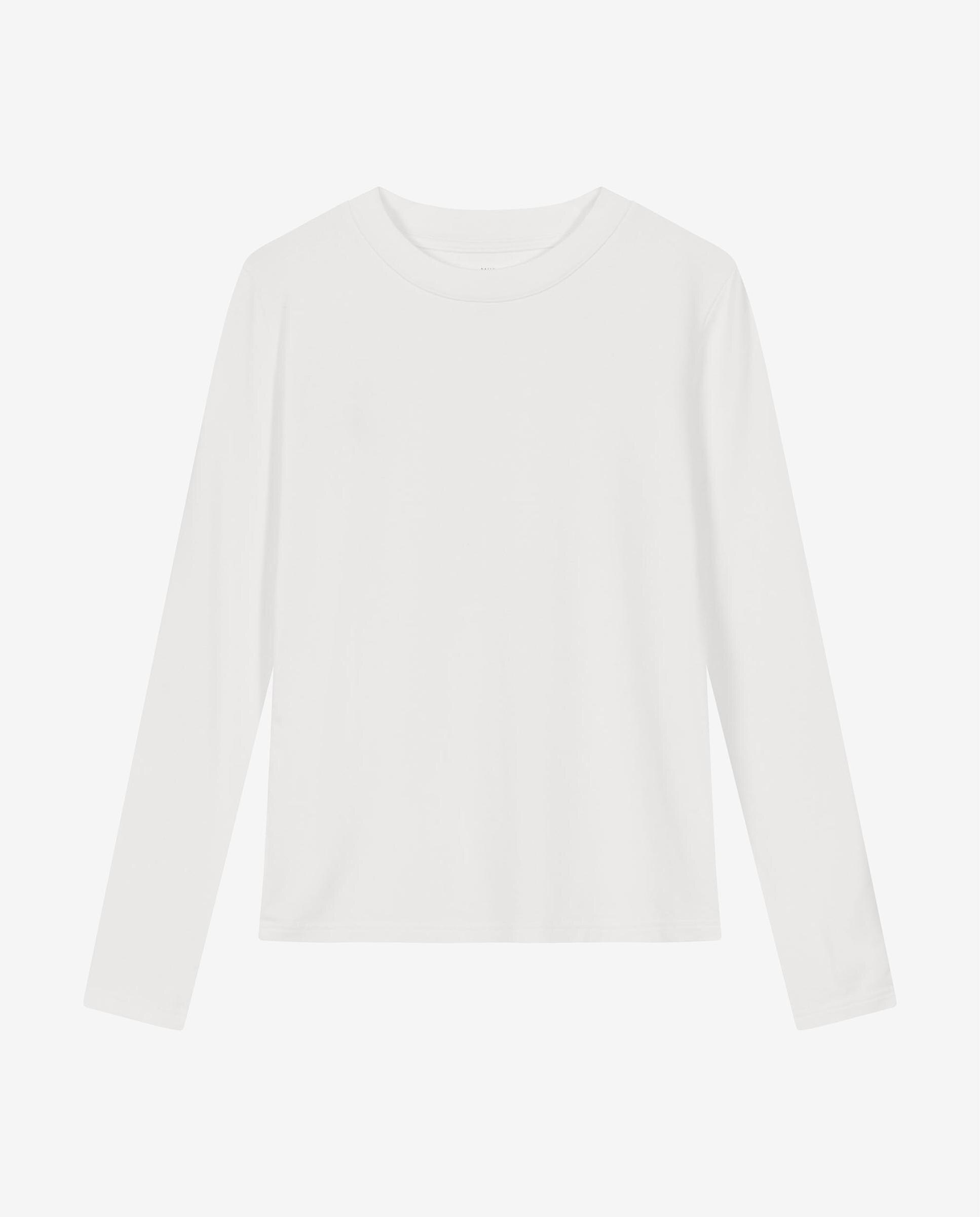Camiseta de mujer ajustada de manga larga - Bread & Boxers - Blanco Blanco-4