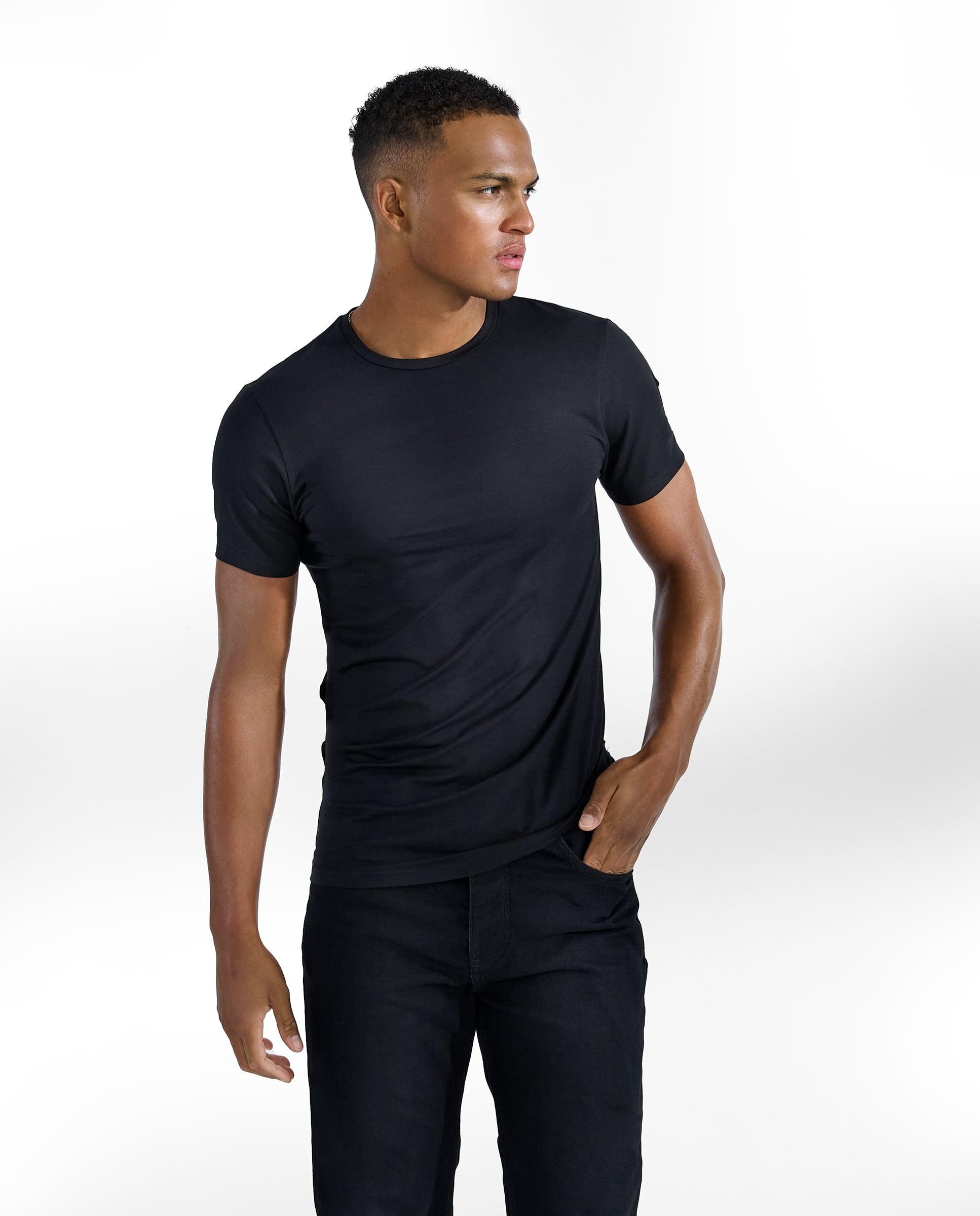 Imagen 0 de Camiseta de hombre de manga corta cuello caja Negro