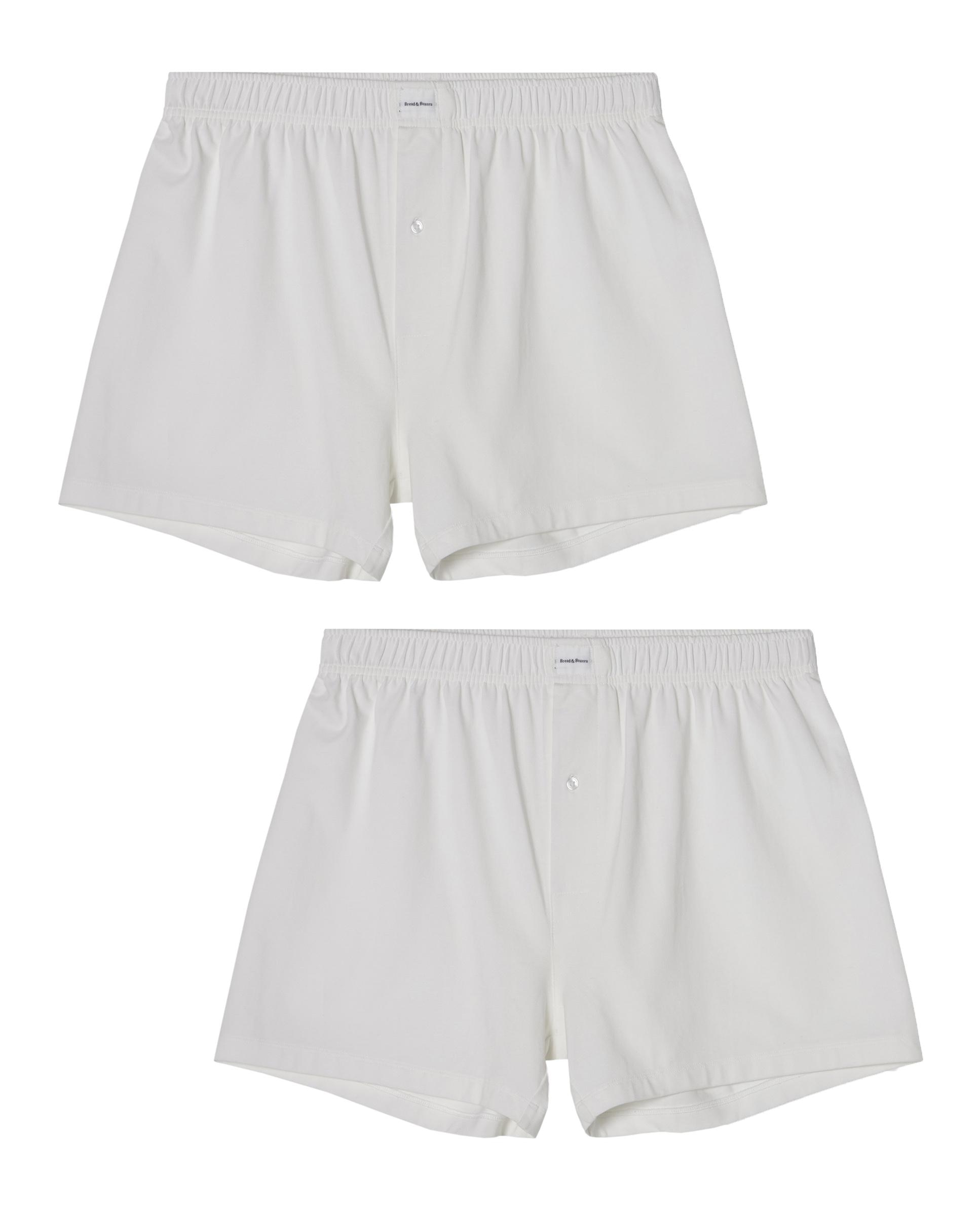 Pack de 2 boxers de hombre de punto de algodón orgánico - Bread & Boxers - Blanco Blanco-1