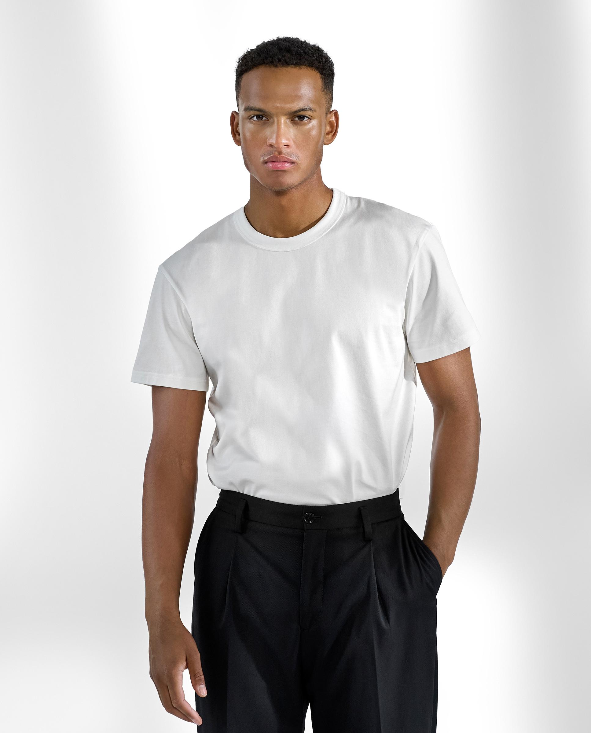 Pack 2 camisetas de hombre ligeras de manga corta y algodón orgánico - Bread & Boxers - Blanco Blanco-2