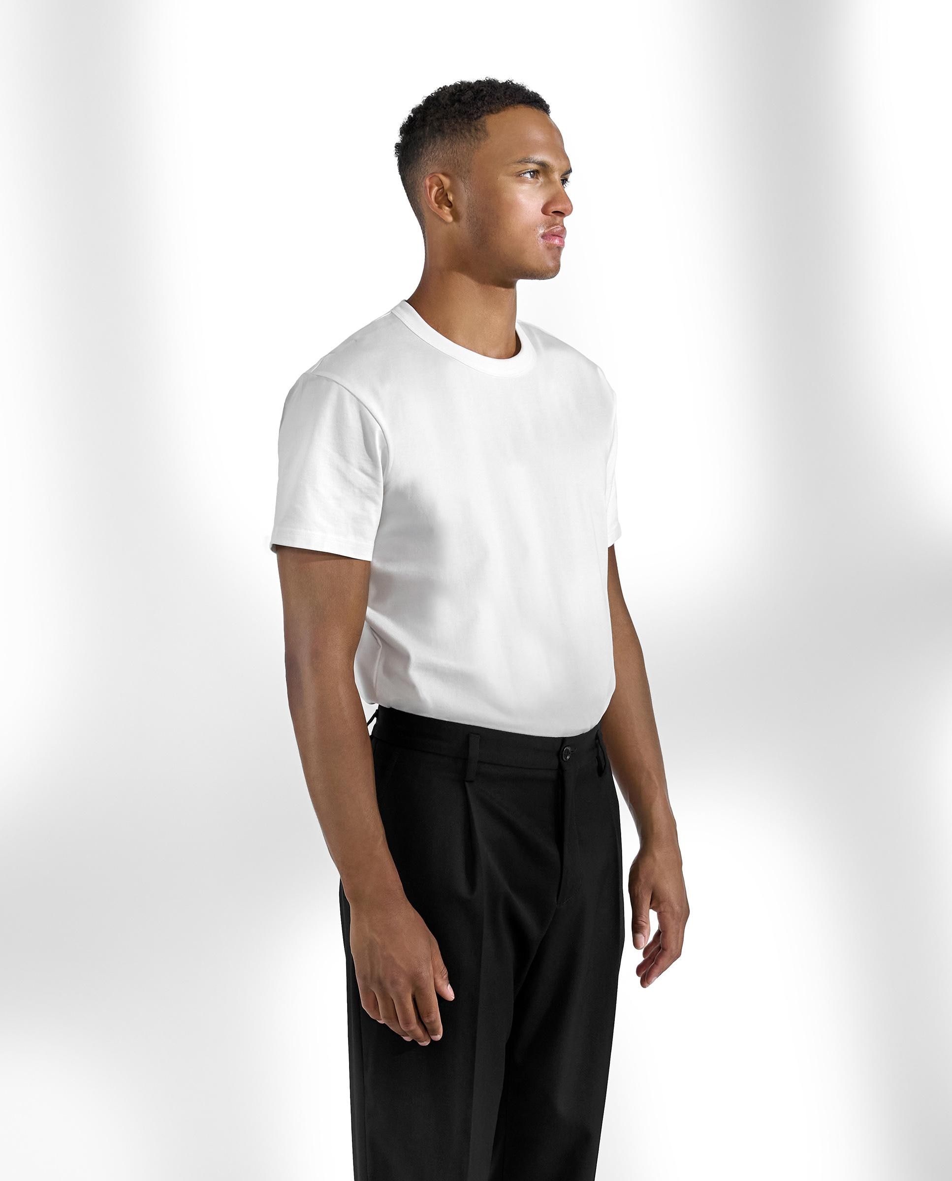 Pack 2 camisetas de hombre ligeras de manga corta y algodón orgánico - Bread & Boxers - Blanco Blanco-4