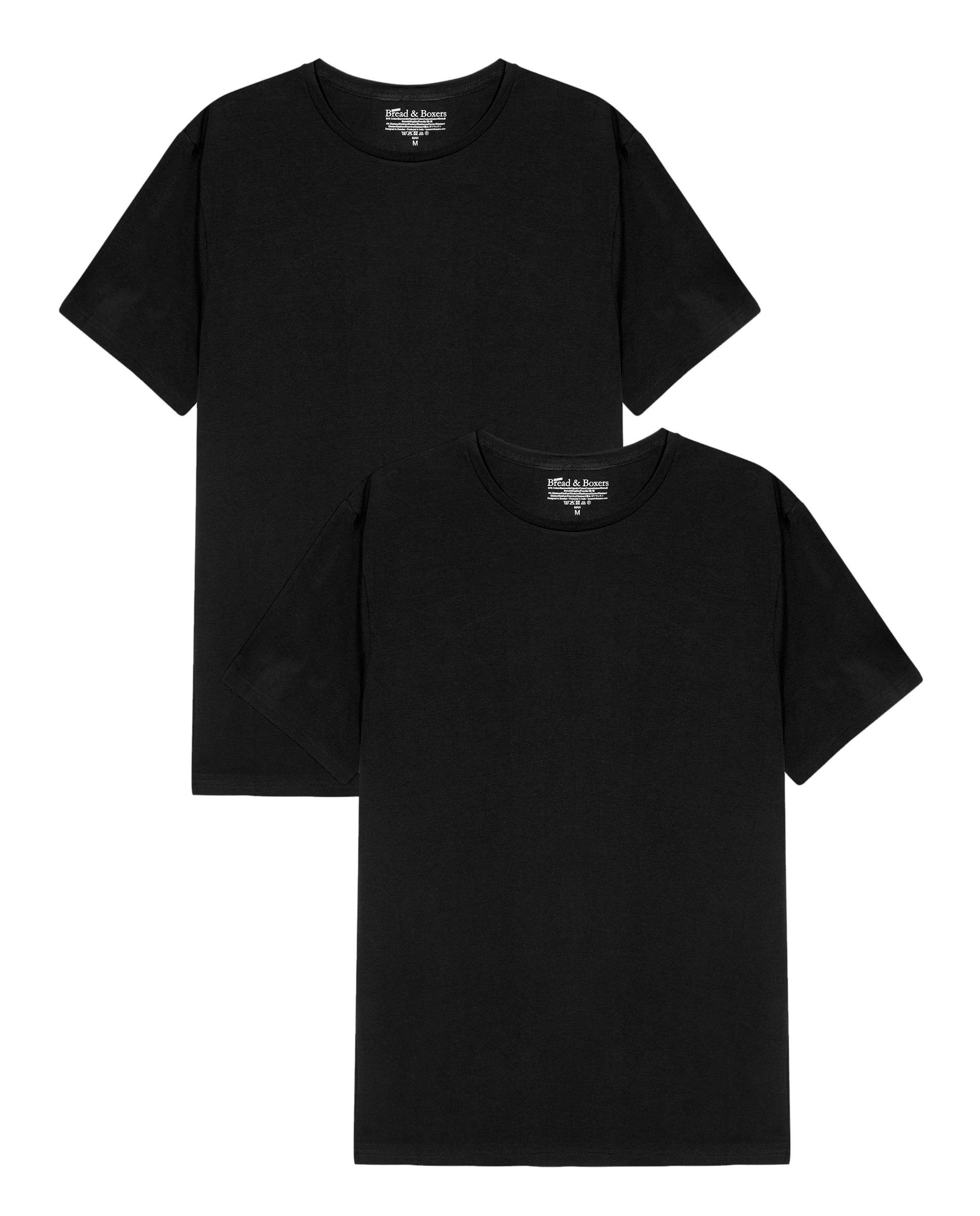 Imagen 0 de Pack 2 camisetas de hombre ligeras de manga corta y algodón orgánico Negro