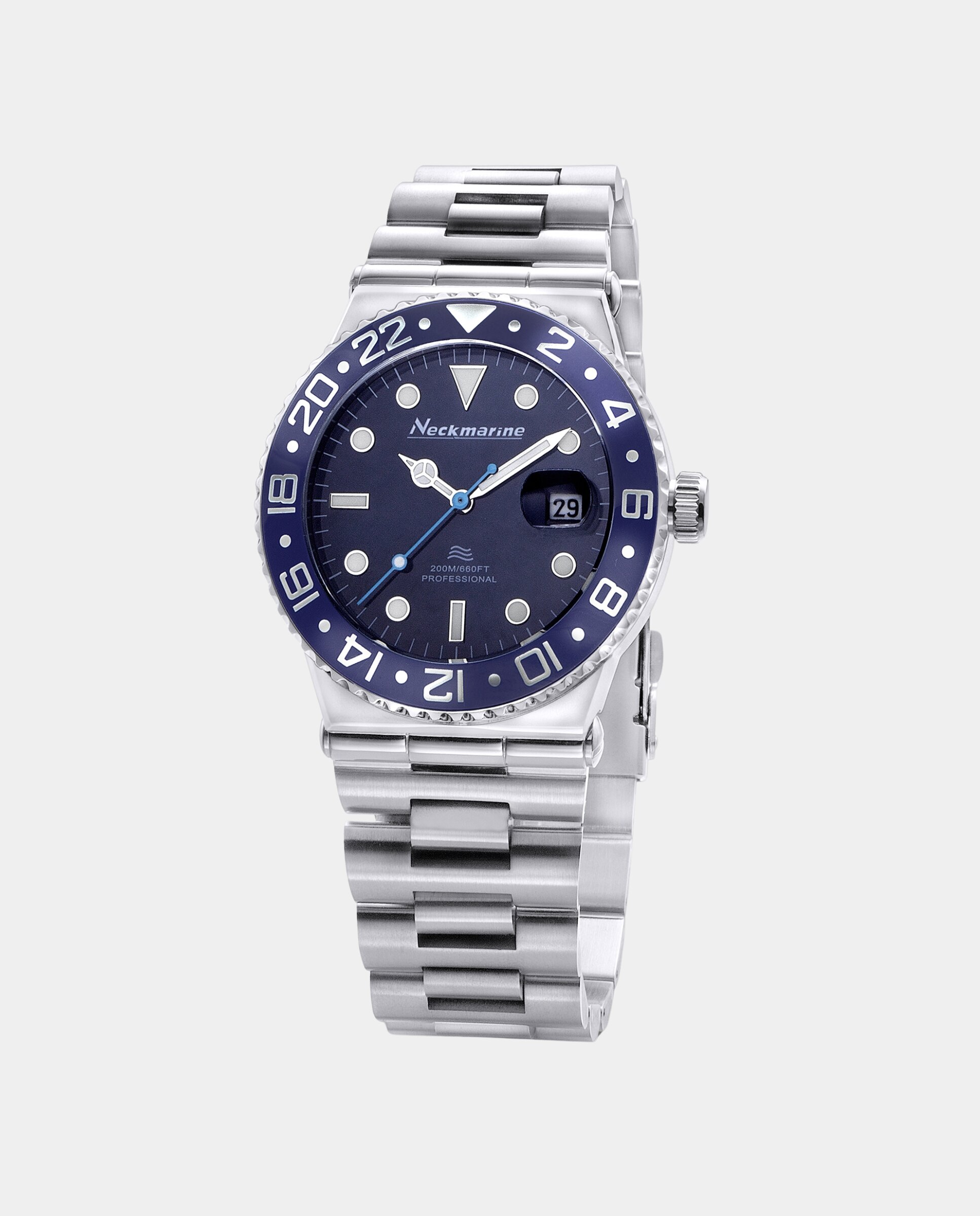 Reloj de hombre aquamatic automático de acero inoxidable - Neckmarine - Azul Azul-2