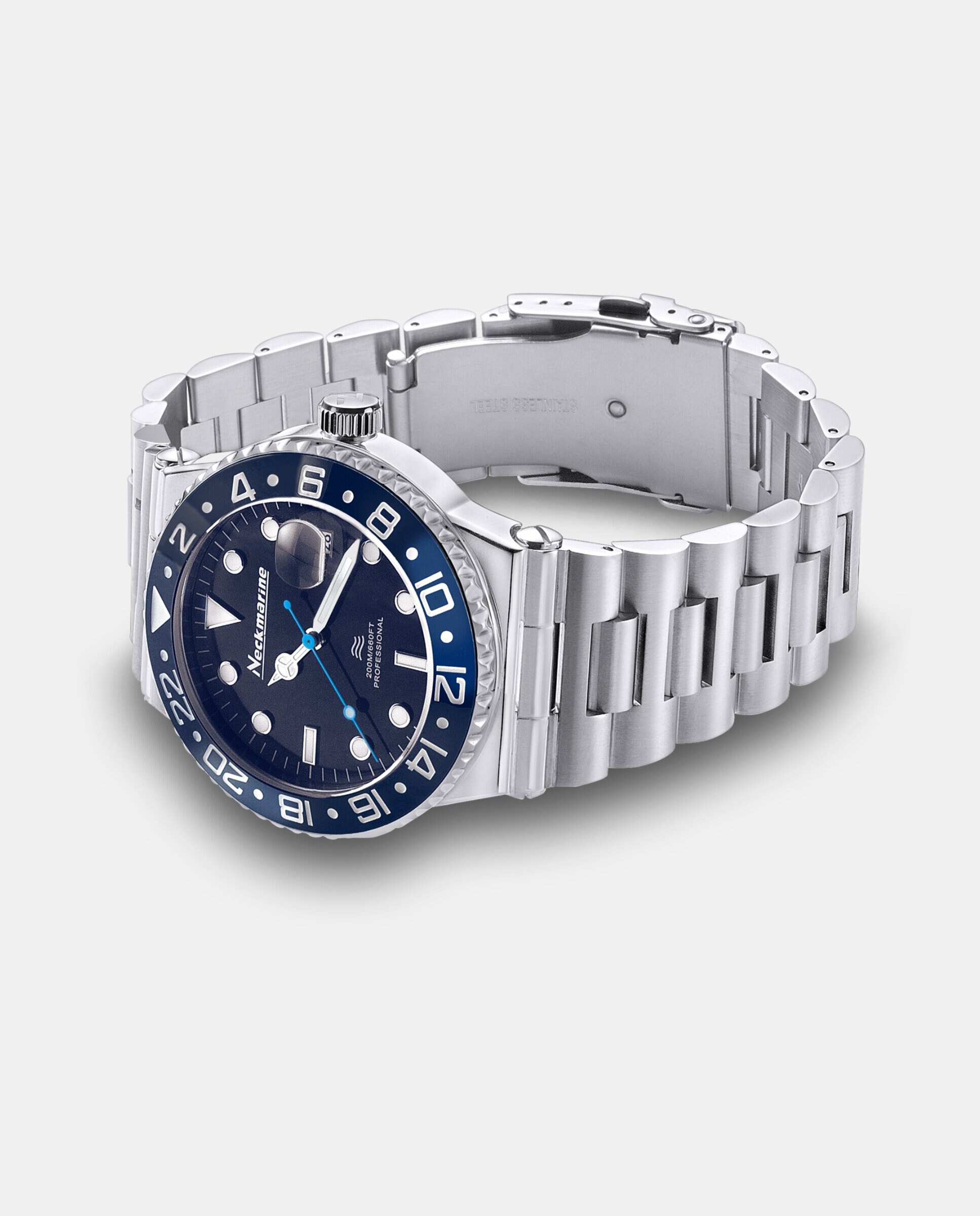 Reloj de hombre aquamatic automático de acero inoxidable - Neckmarine - Azul Azul-3