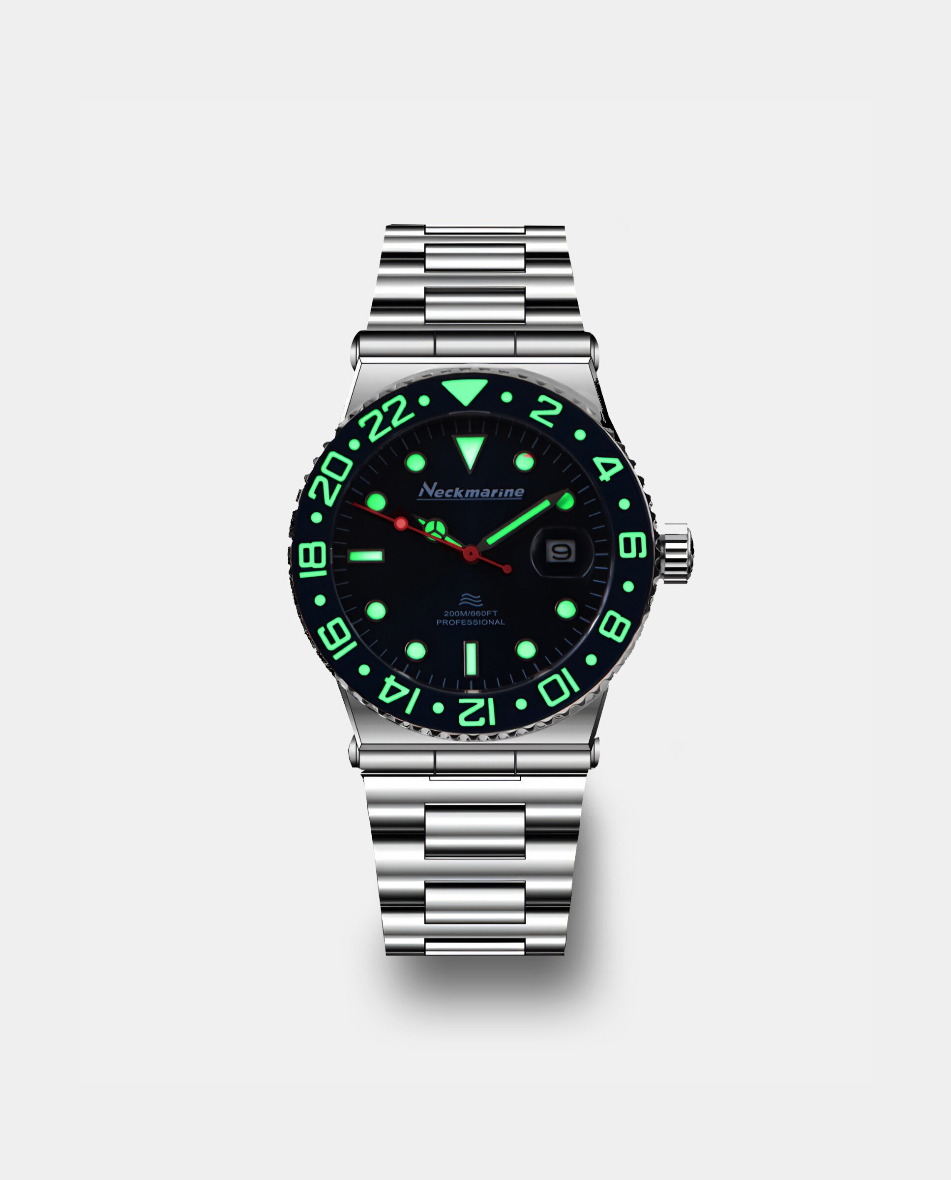 Reloj de hombre aquamatic automático de acero inoxidable - Neckmarine - Azul Azul-5