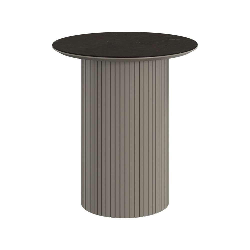 Mesa auxiliar Santiago redonda pata gris mate BoConcept - Gris / Negro Gris / Negro-1