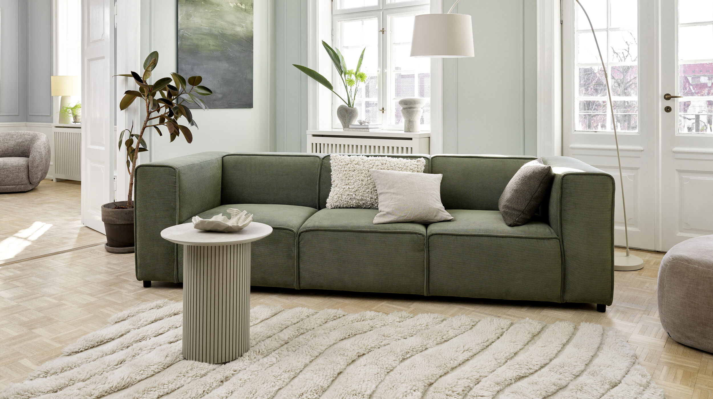 Mesa auxiliar Santiago redonda pata gris mate BoConcept - Gris / Negro Gris / Negro-2