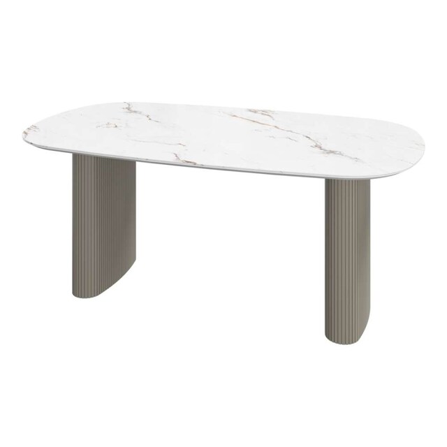 Imagen 0 de Mesa de comedor Santiago madera y cerámica mármol BoConcept