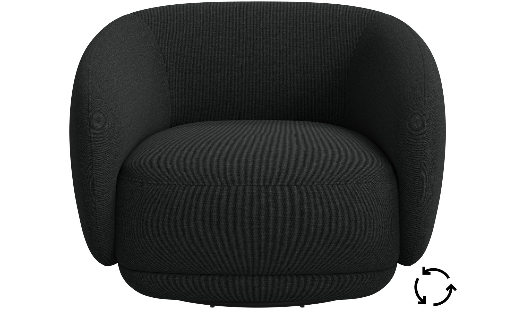 Butaca giratoria Bolzano tela Nani BoConcept - Gris oscuro Gris oscuro-2