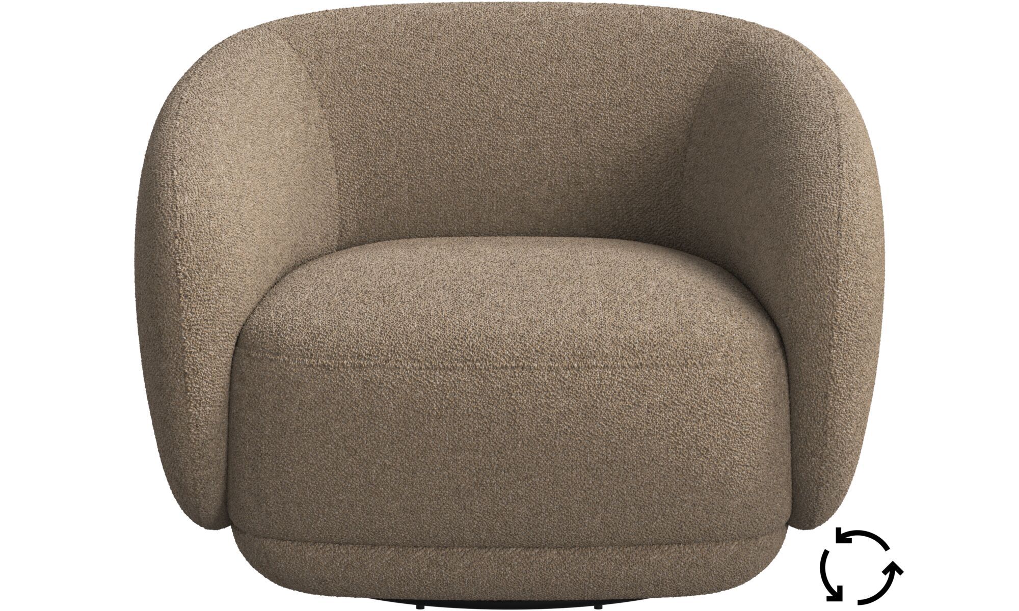 Imagen 2 de Butaca giratoria Bolzano tela Lazio bouclé BoConcept - Marrón Marrón