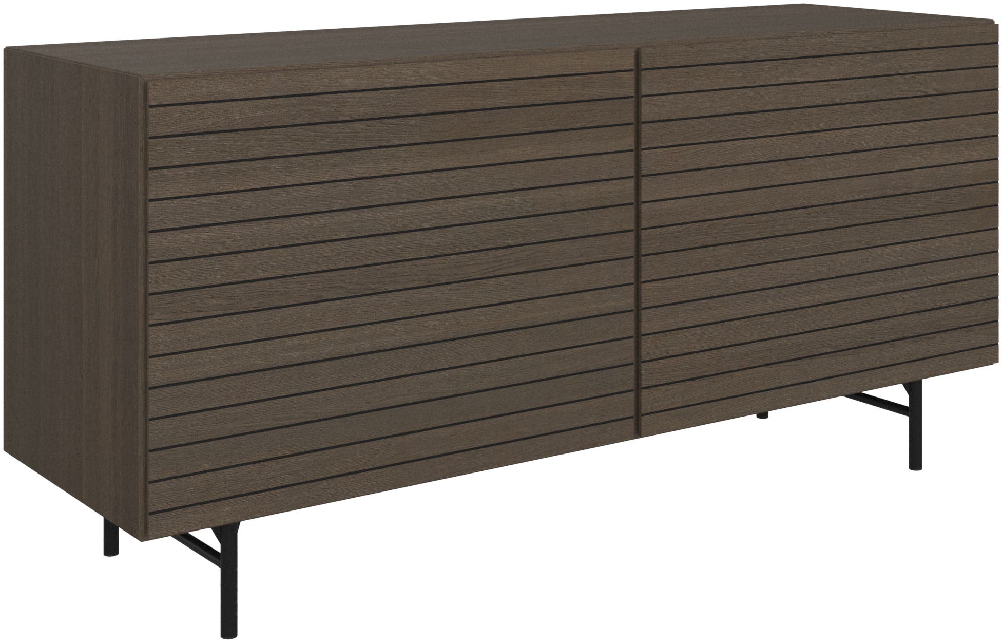 Imagen 2 de Aparador de madera de roble con 2 puertas talladas Lugano BoConcept - Roble Roble