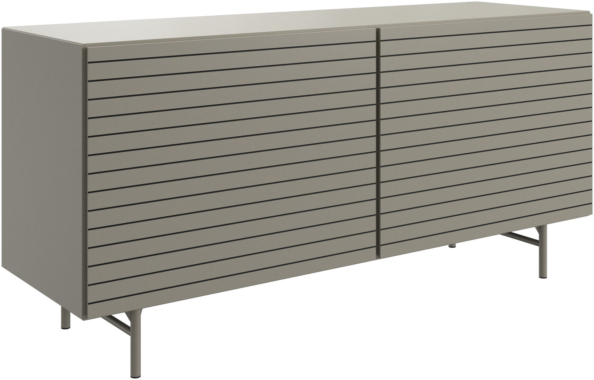 Imagen 2 de Aparador lacado con 2 puertas talladas Lugano BoConcept - Gris ceniza Gris ceniza