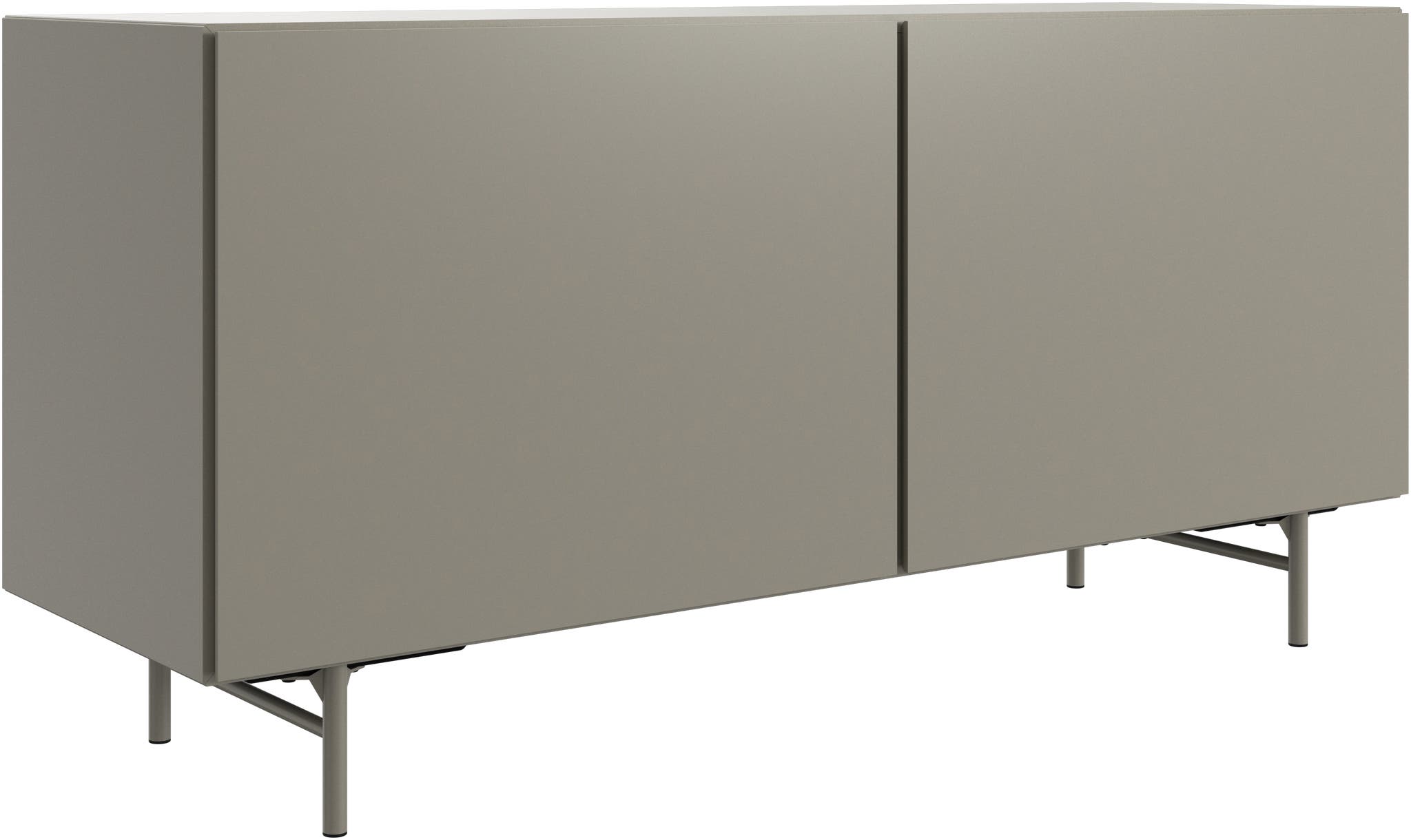 Imagen 2 de Aparador lacado con 2 puertas lisas Lugano BoConcept - Gris ceniza Gris ceniza