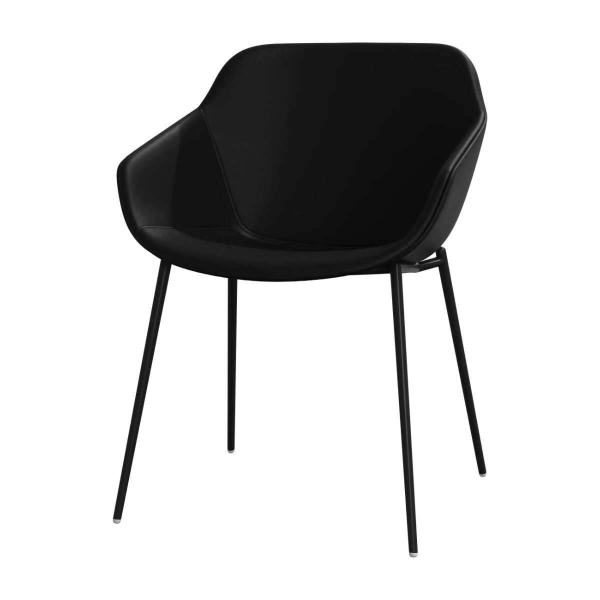 Imagen 1 de Pack de dos sillas Vienna en piel Nordic Grain BoConcept - Negro Negro