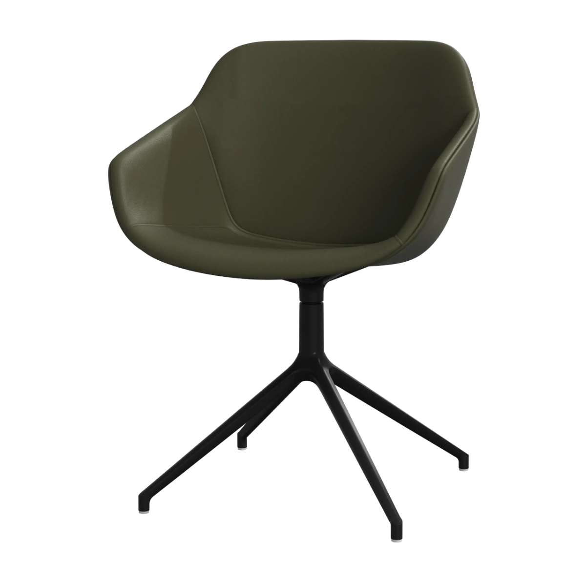 Imagen 1 de Pack de dos sillas Vienna giratoria en piel Nordic Grain BoConcept - Verde Verde