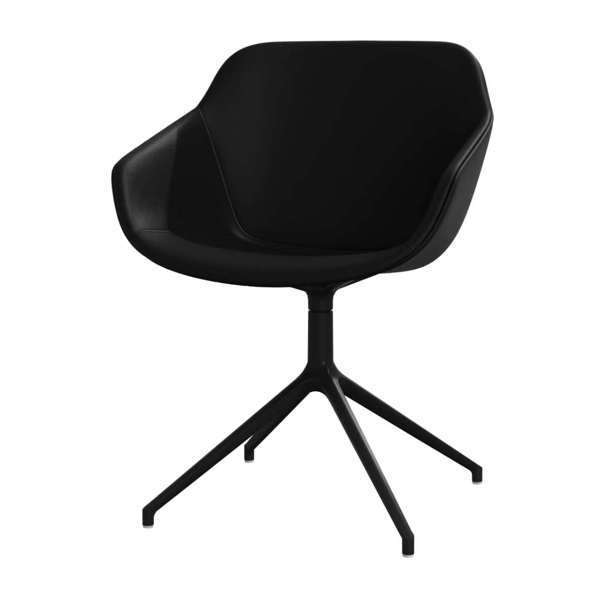 Imagen 1 de Pack de dos sillas Vienna giratoria en piel Nordic Grain BoConcept - Negro Negro